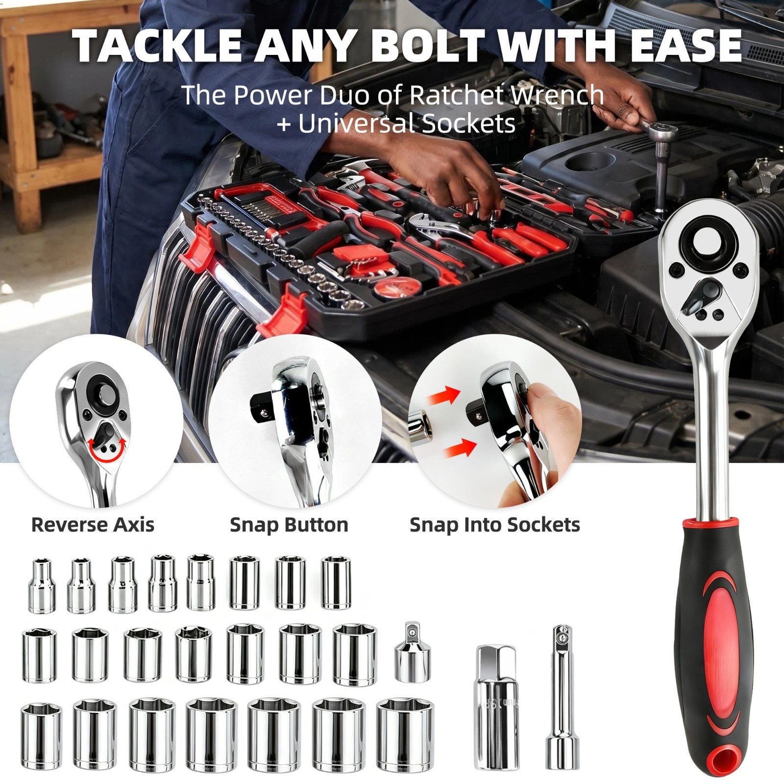 436-Piece Mechanics Tool Set Socket Wrench Auto Repair Kit with Hard Case