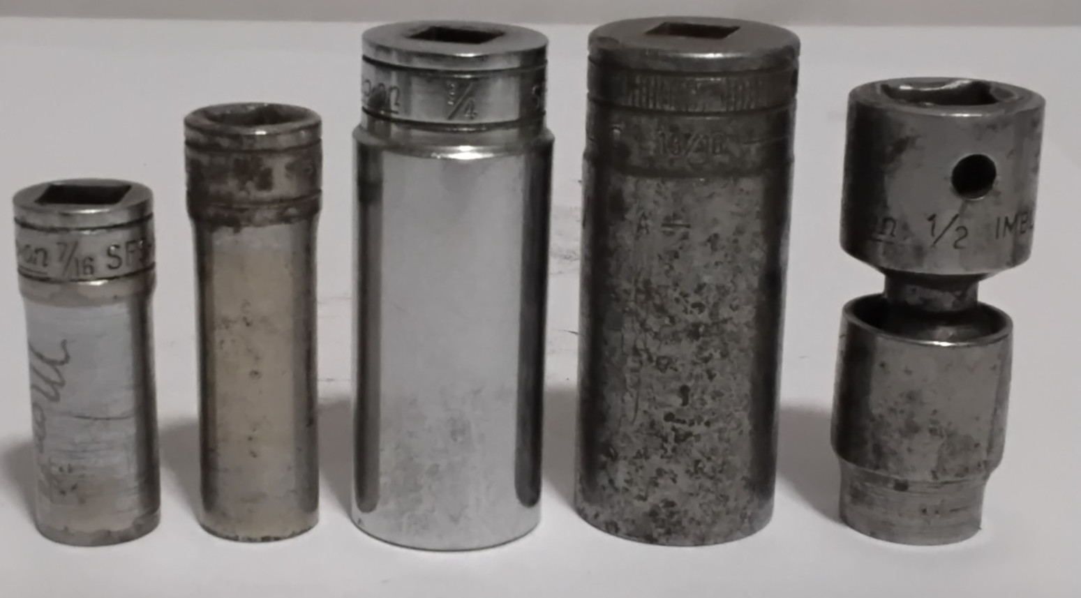 (19) Snap-On Mixed Drive Size Sockets Variety USA 1/4″ 3/8″ 1/2″ 6 & 12 Point