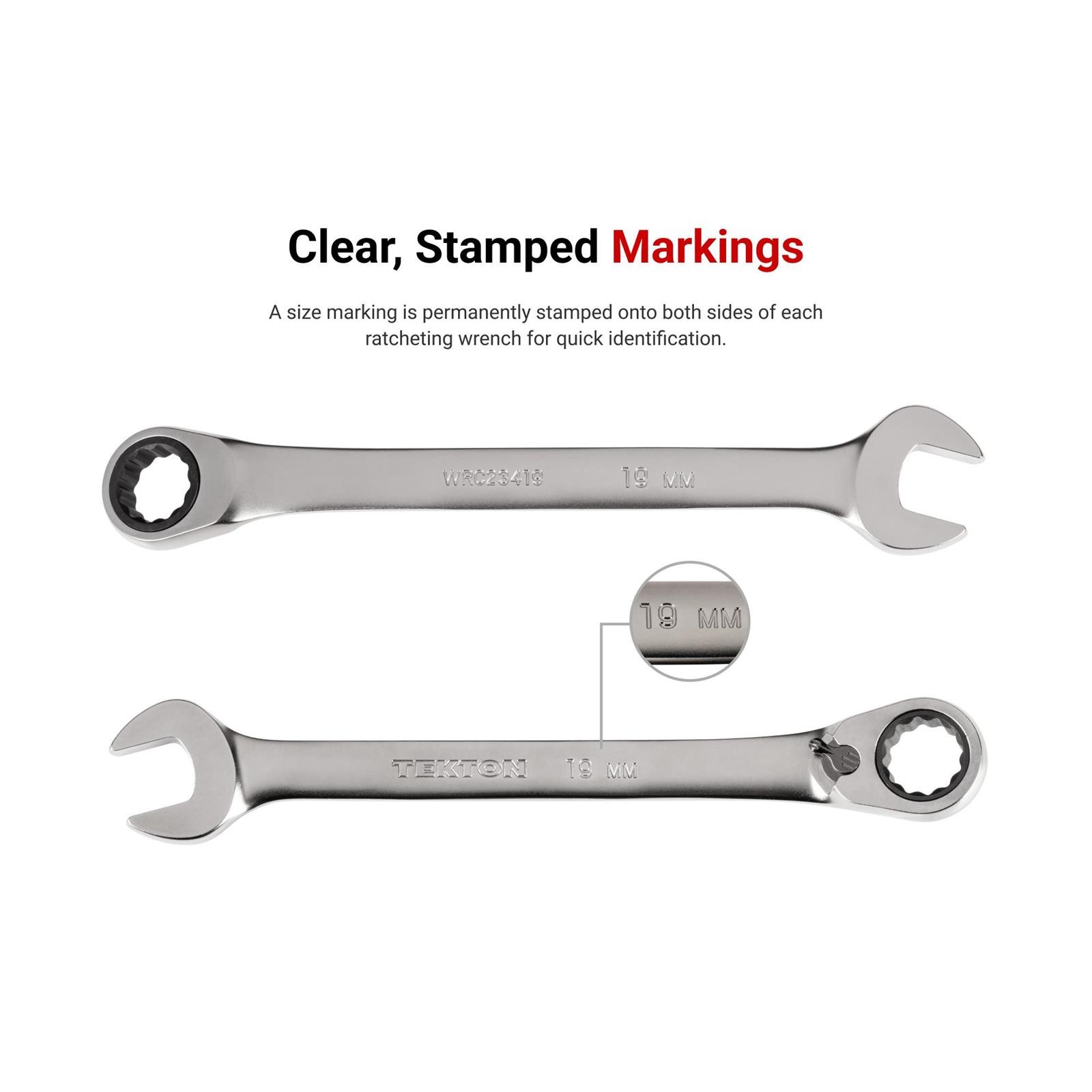 Tekton WRC94304 Reversible 12-Point Ratcheting Combination Set