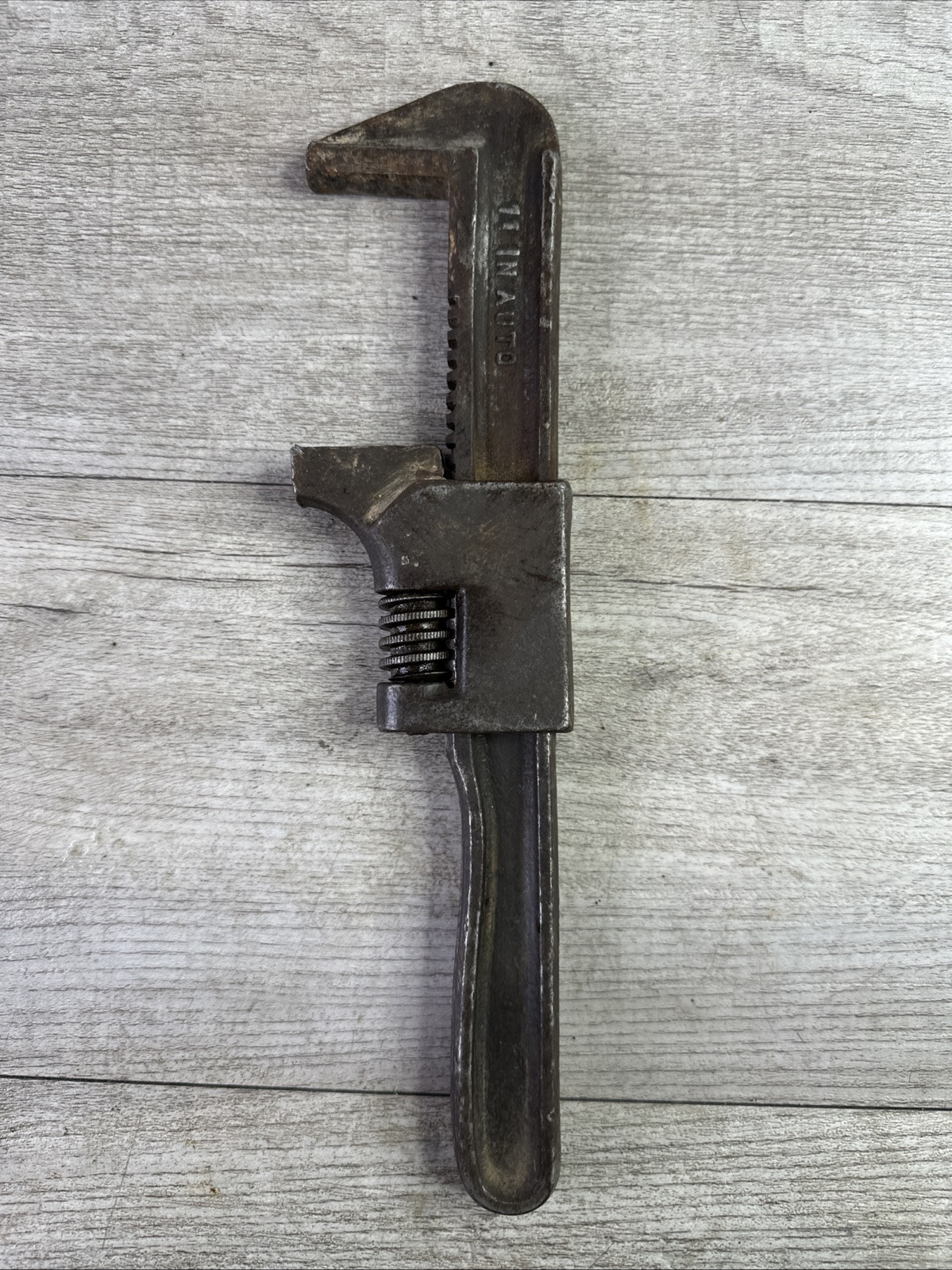 Vintage 11 In Tool Auto Adjustable Monkey Wrench Made in USA