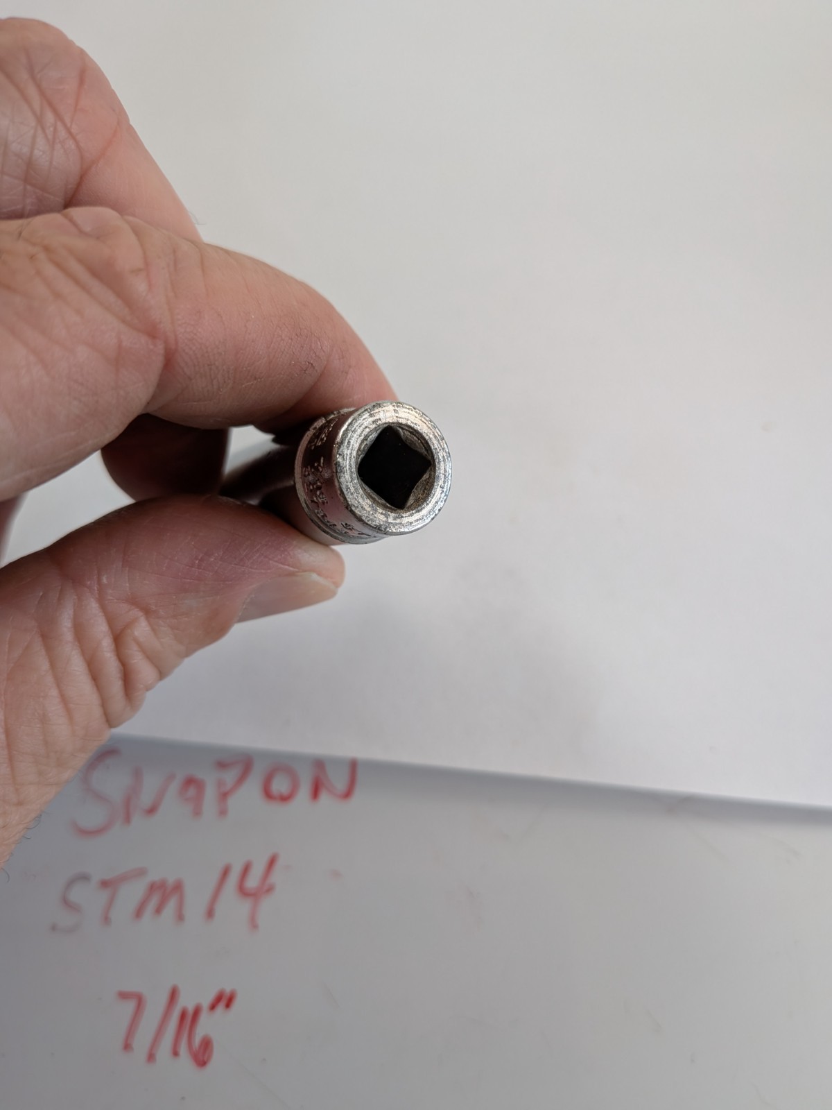 Snap-on STM14 7/16 Inch Socket 1/4 Drive w8A5grn