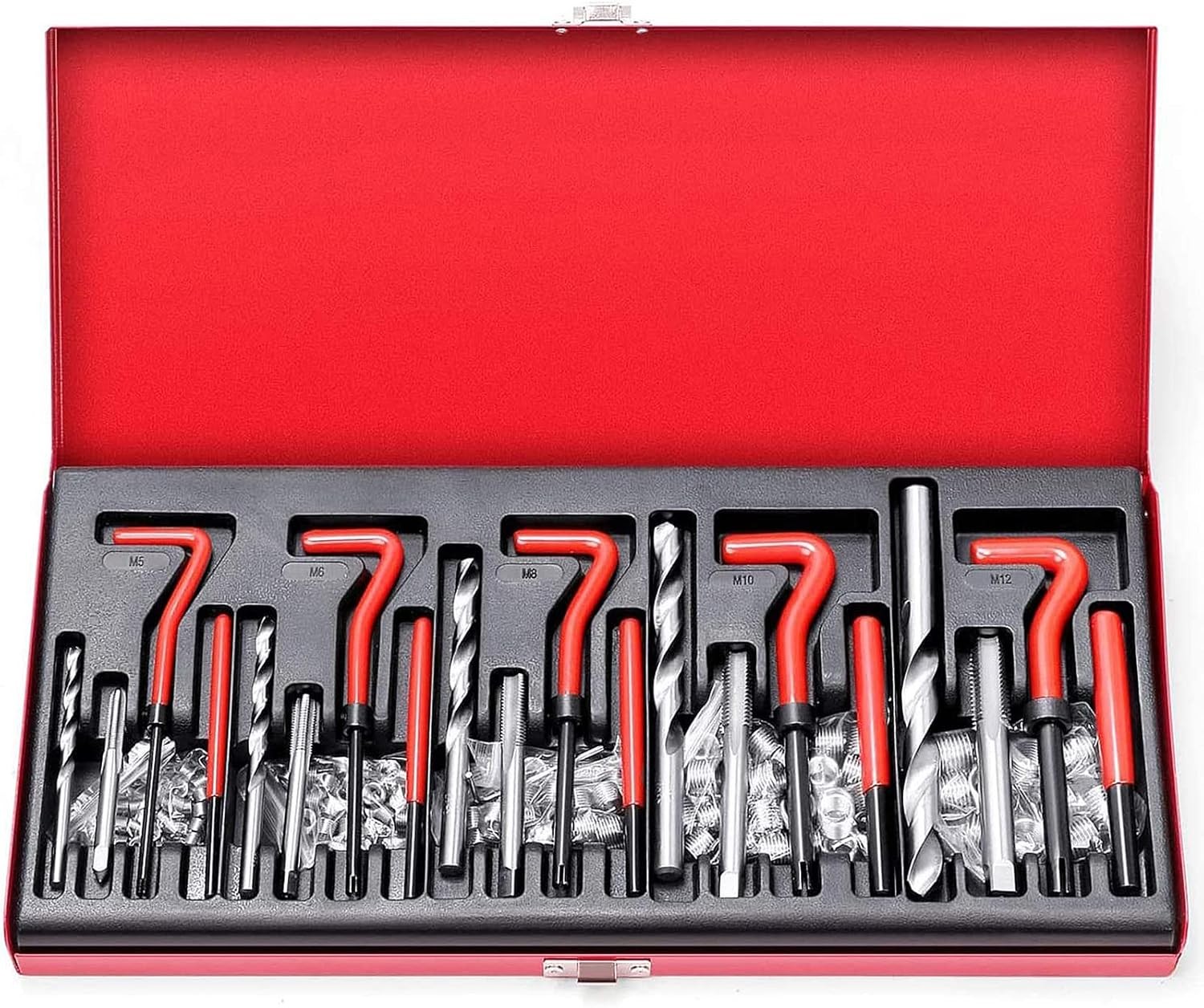 Metric Helicoil Thread Repair Kit: 131PCS HSS Drills Inserts Taps & Tools