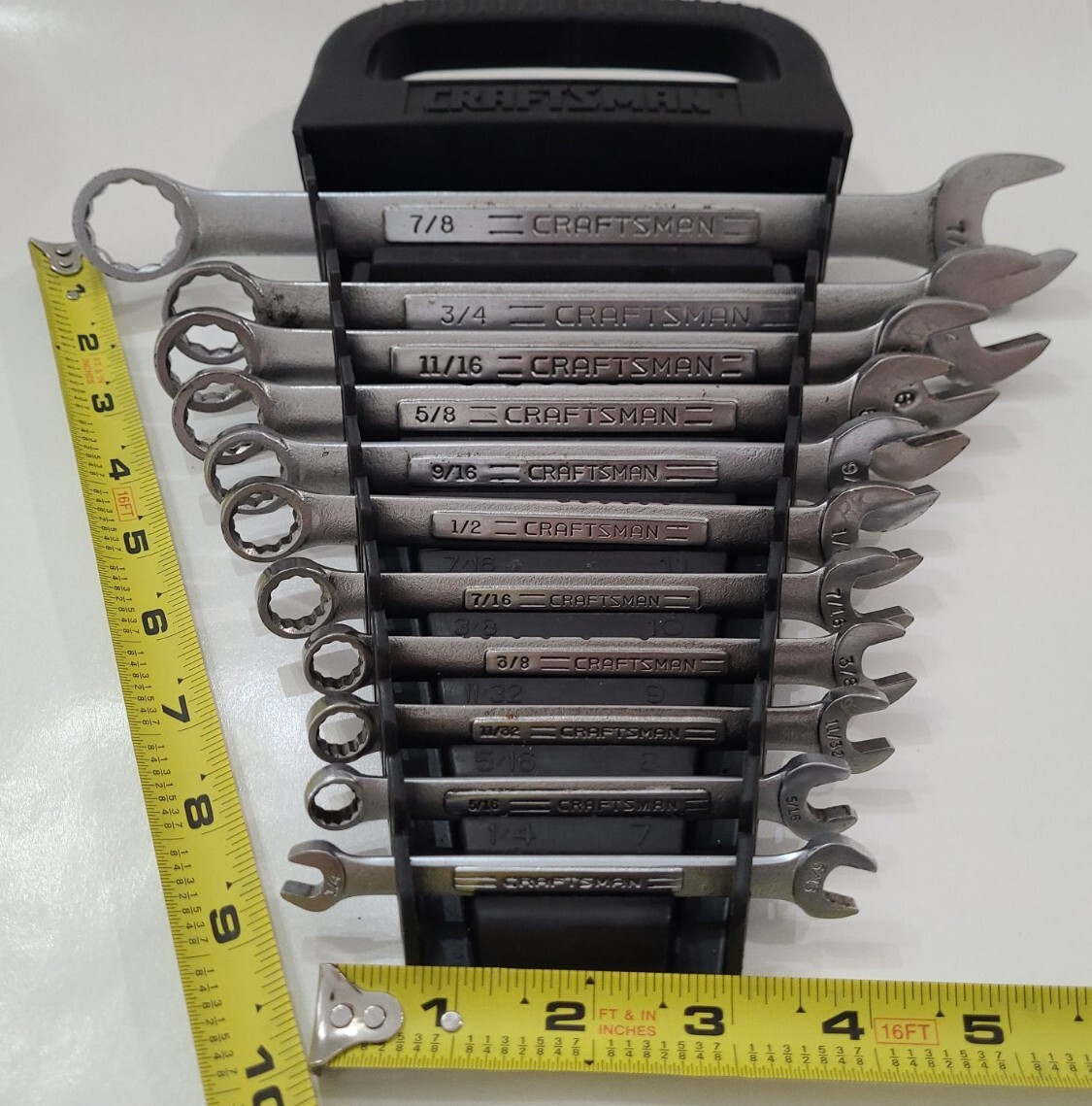 Vintage Craftsman Standard Combination Wrench Set VV Series 12 Piece 3/4-1/4 7/8