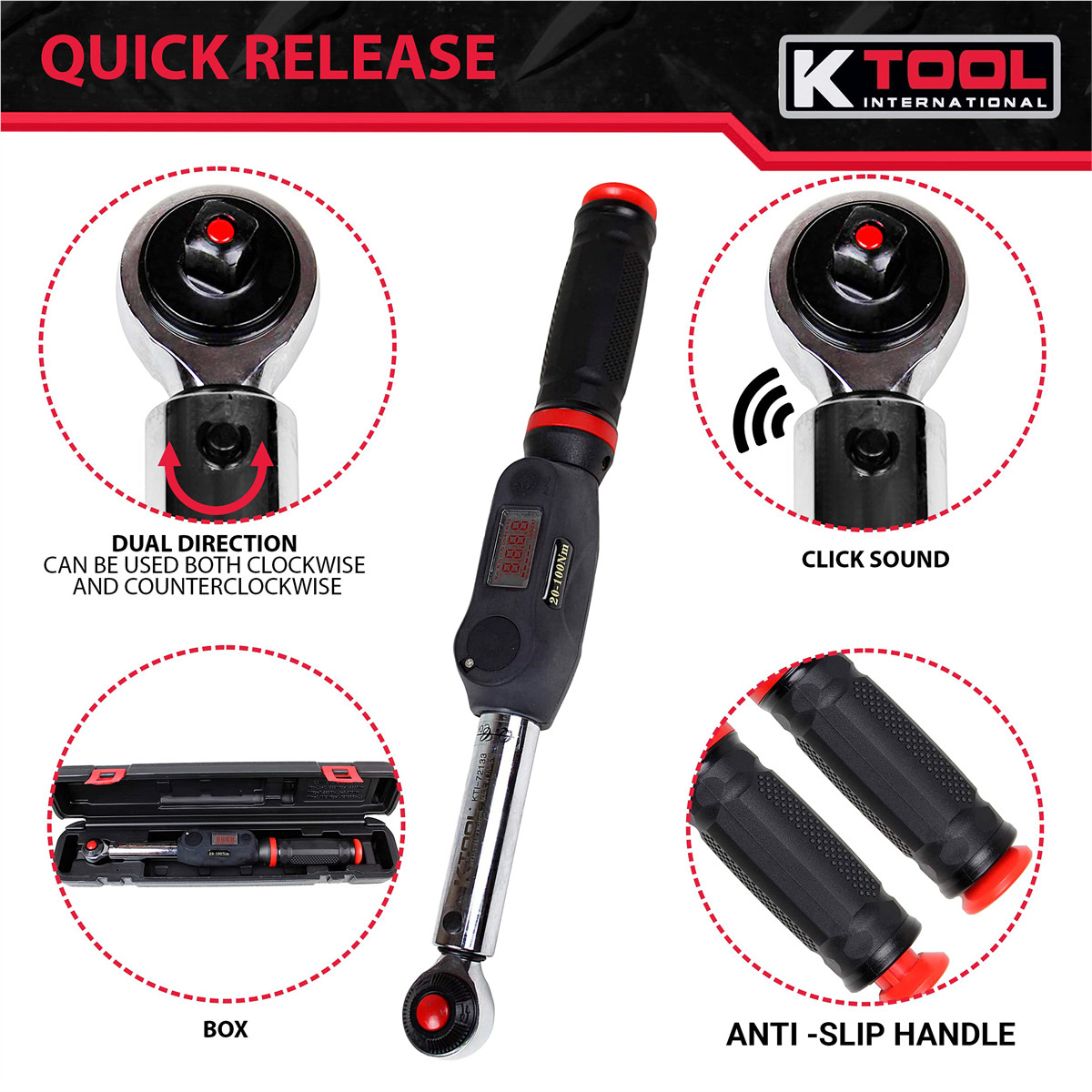 K-Tool 72133 3/8-» Drive Digital 15″ Torque Wrench