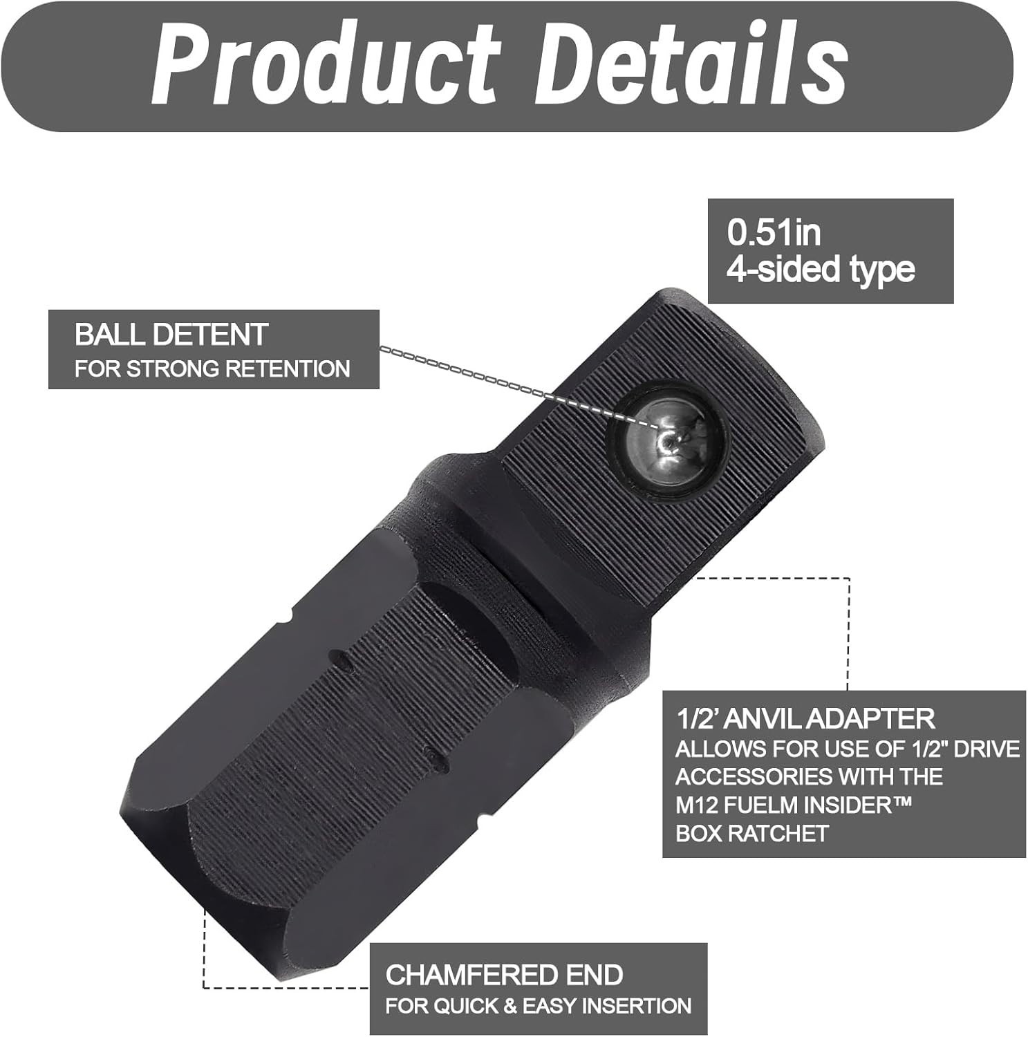 Box Ratchet 1/2 In Anvil Drive Adapter