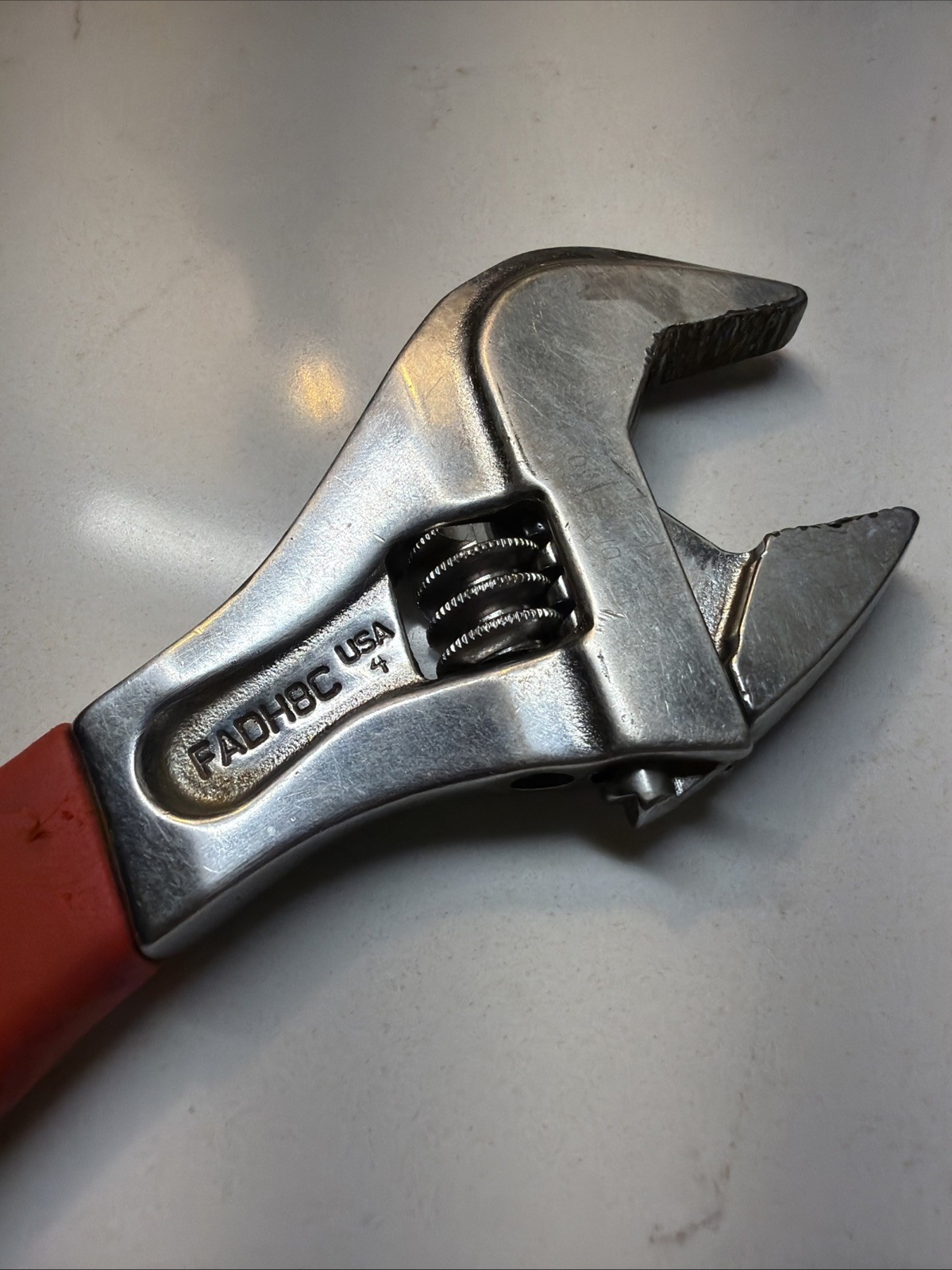 Snap-on Flank Drive Plus Adjustable Wrench 8″ FADH8C Red Cushioned Grip Handle