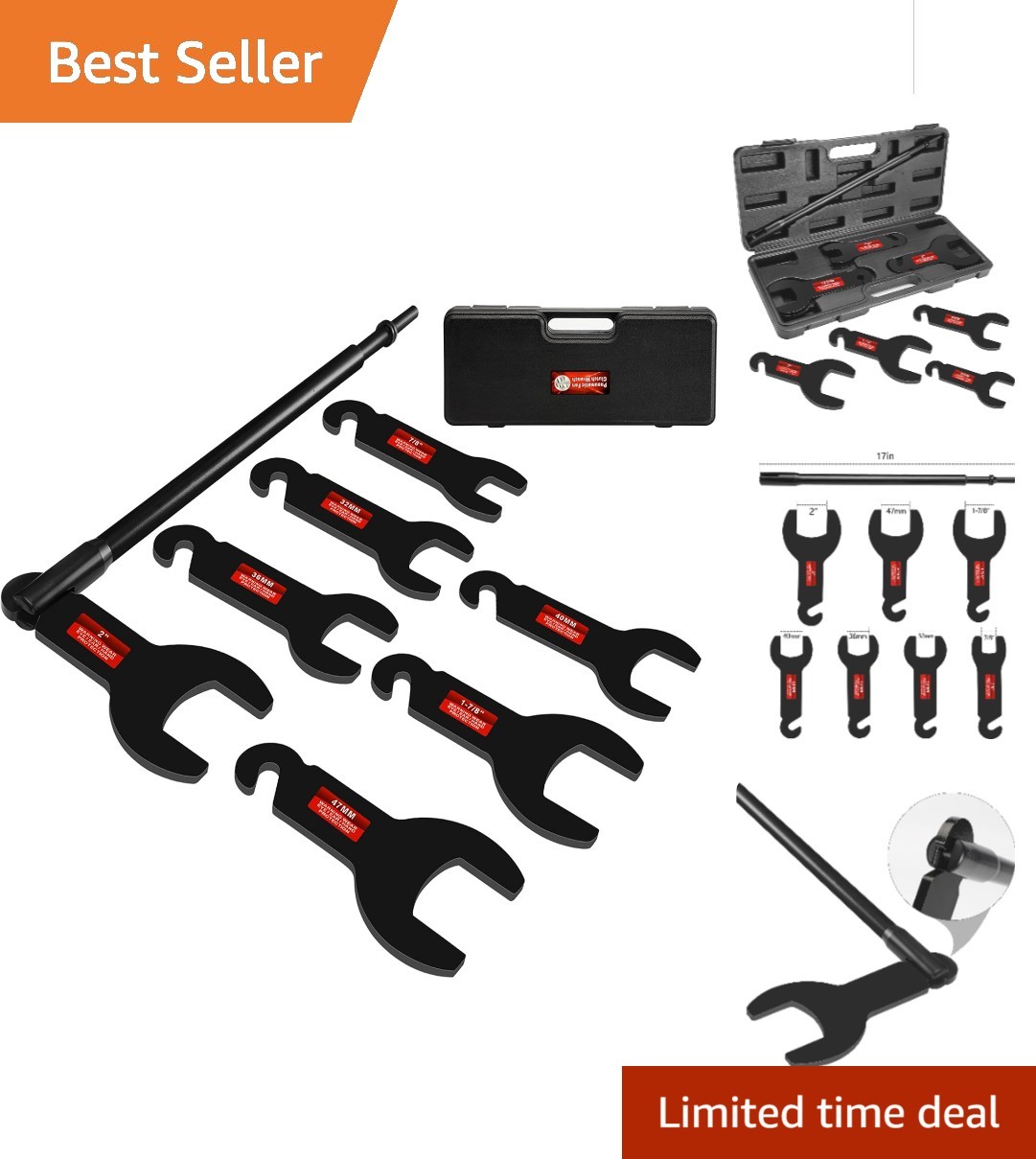 Complete Auto Repair Tool – 8PCS Pneumatic Fan Clutch Wrench Kit, Carbon Steel