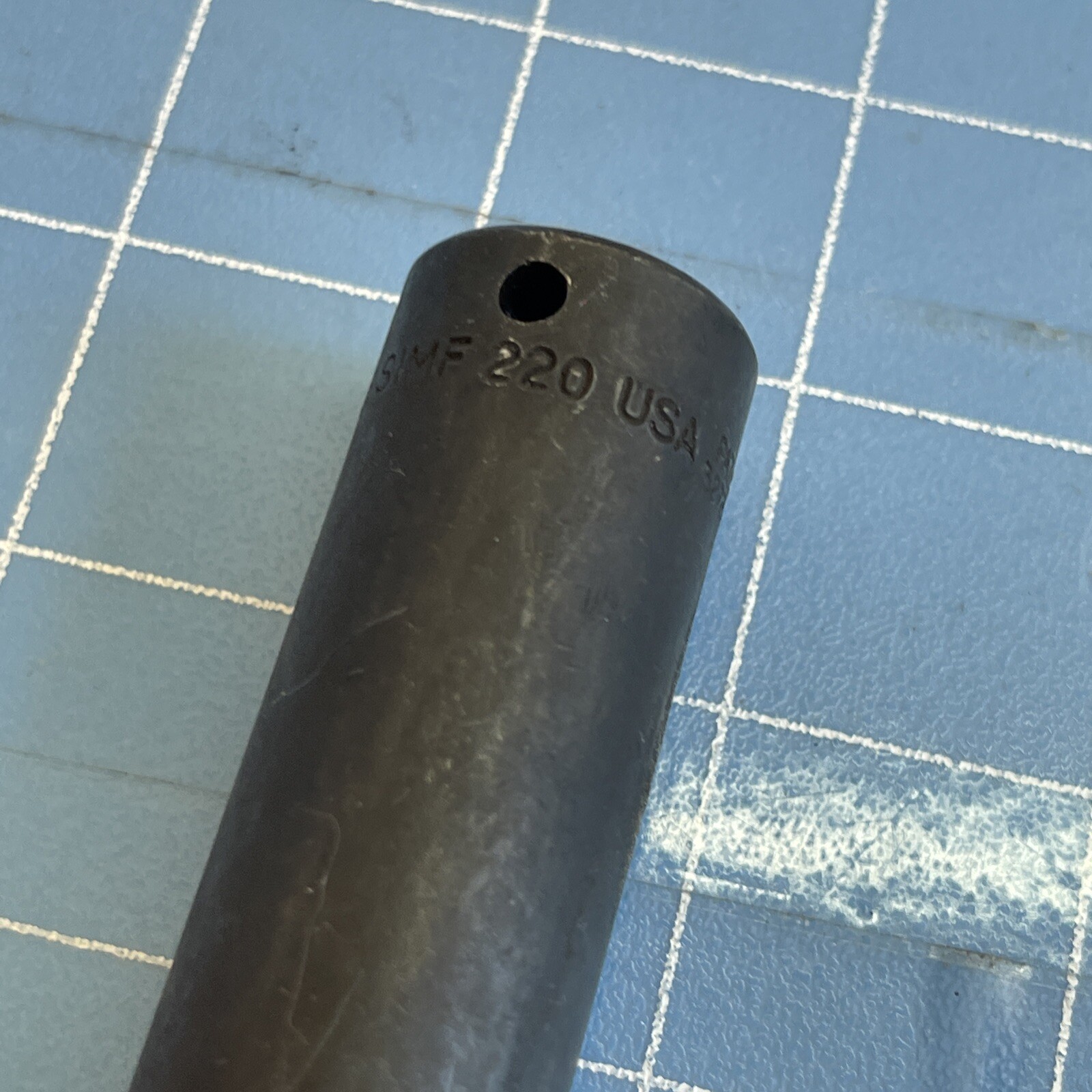 Vintage SIMF220 Snap-on 11/16 flank drive deep impact socket 3/8 drive