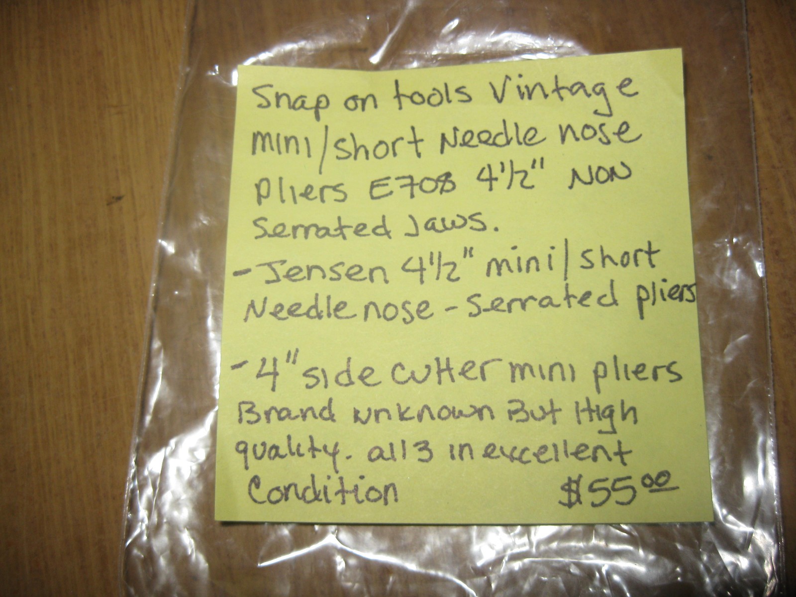 Snap-on Jensen 4″ MINI NEEDLE NOSE PLIERS Lot *USED*