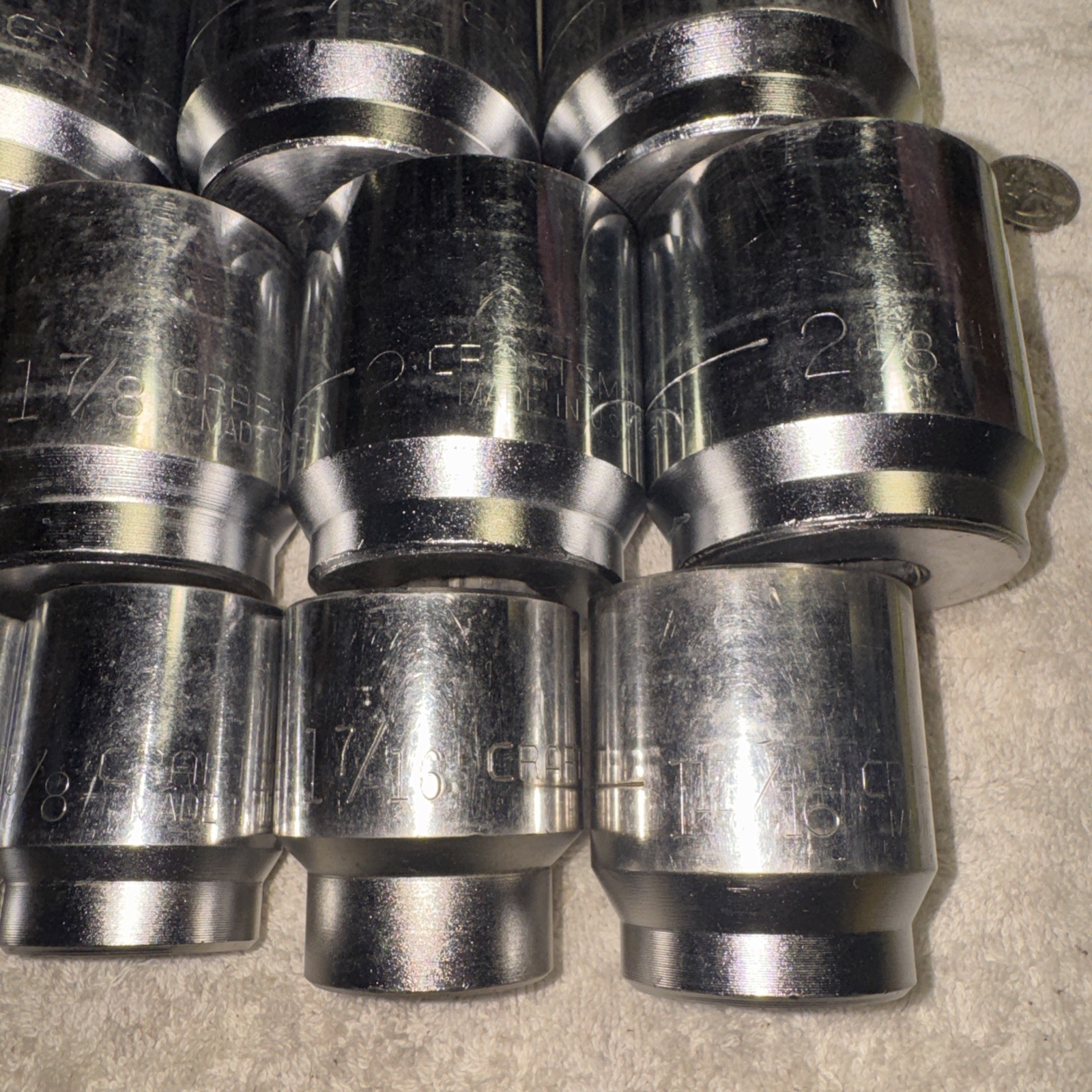 LARGE Craftsman 3/8 Drive Std Socket Lot Point 12 Pieces 1 5/16” – 2 3/8” CLEAN