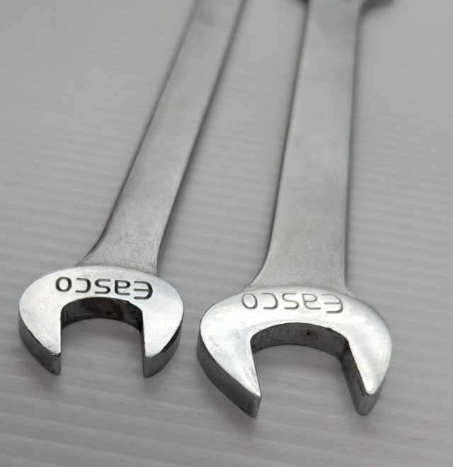 EASCO 65122 11/16″ x 5/8″ & 65128 7/8″ x 3/4″ Open End Tappet Wrench USA Lot of2