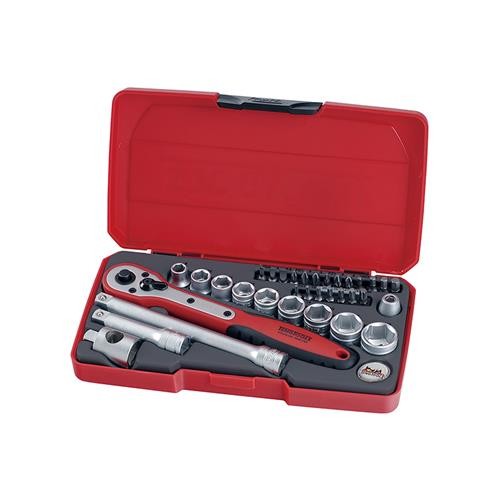 Teng Socket Set 34 Piece Metric 3/8in Drive Torx Hex And Screwdriver Bits T3834
