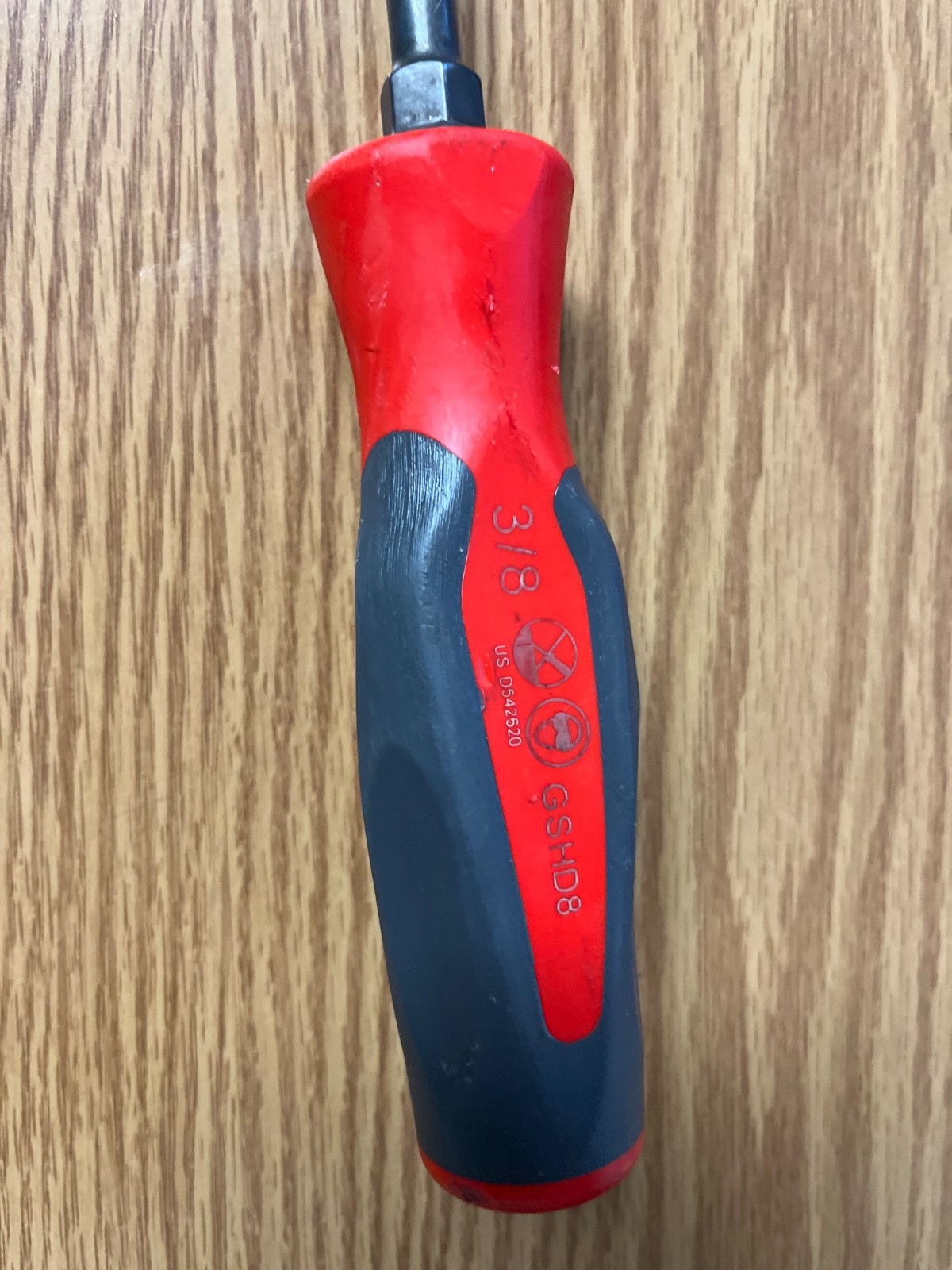 SNAP ON GSHD8 3/8 FLAT BLADE SCREWDRIVER 13.5″ LONG RED/GRAY HANDLE – LOT#123