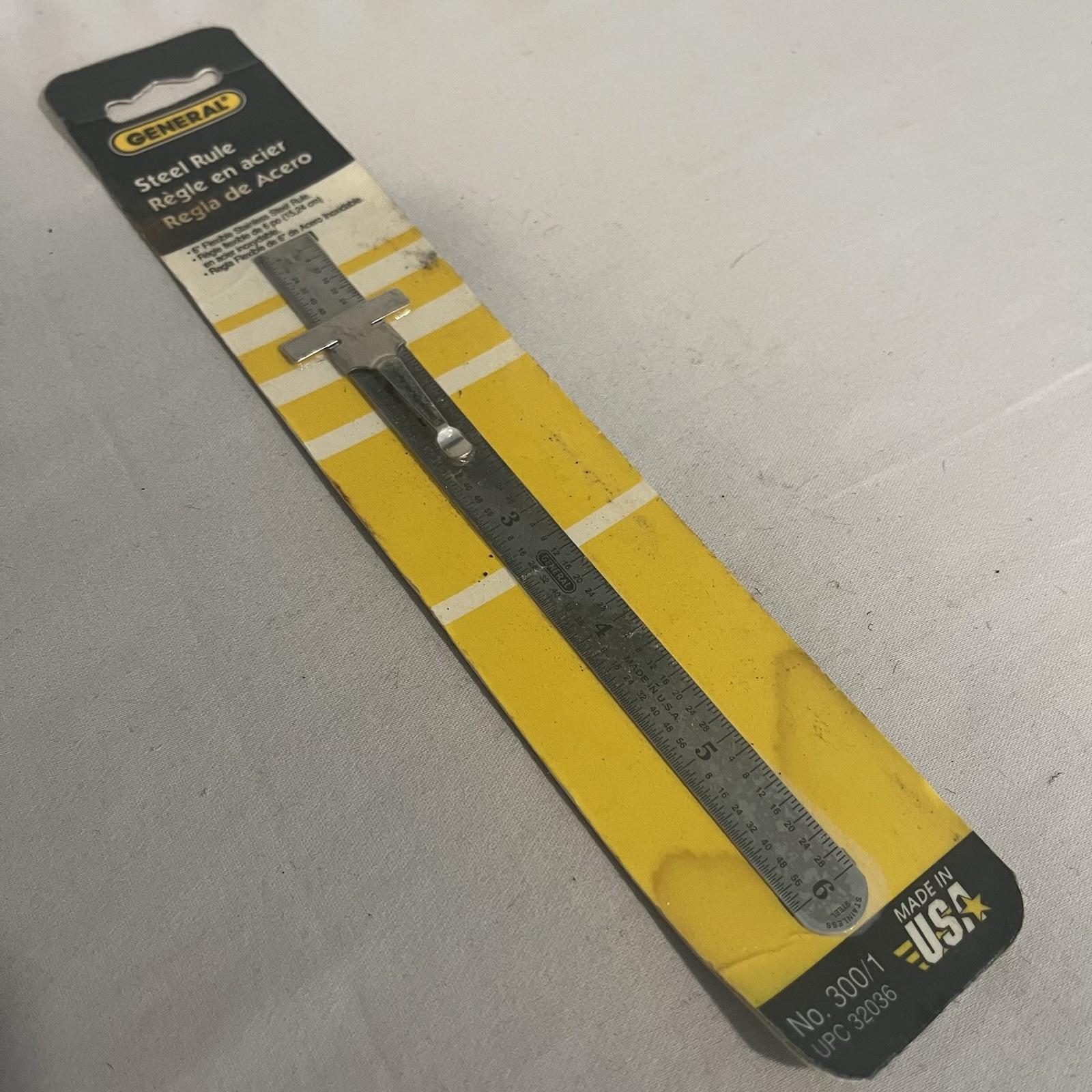 General Tool 300 / 1 6″ Steel Rule Stainless Steel Pocket Flexible New Old Stock
