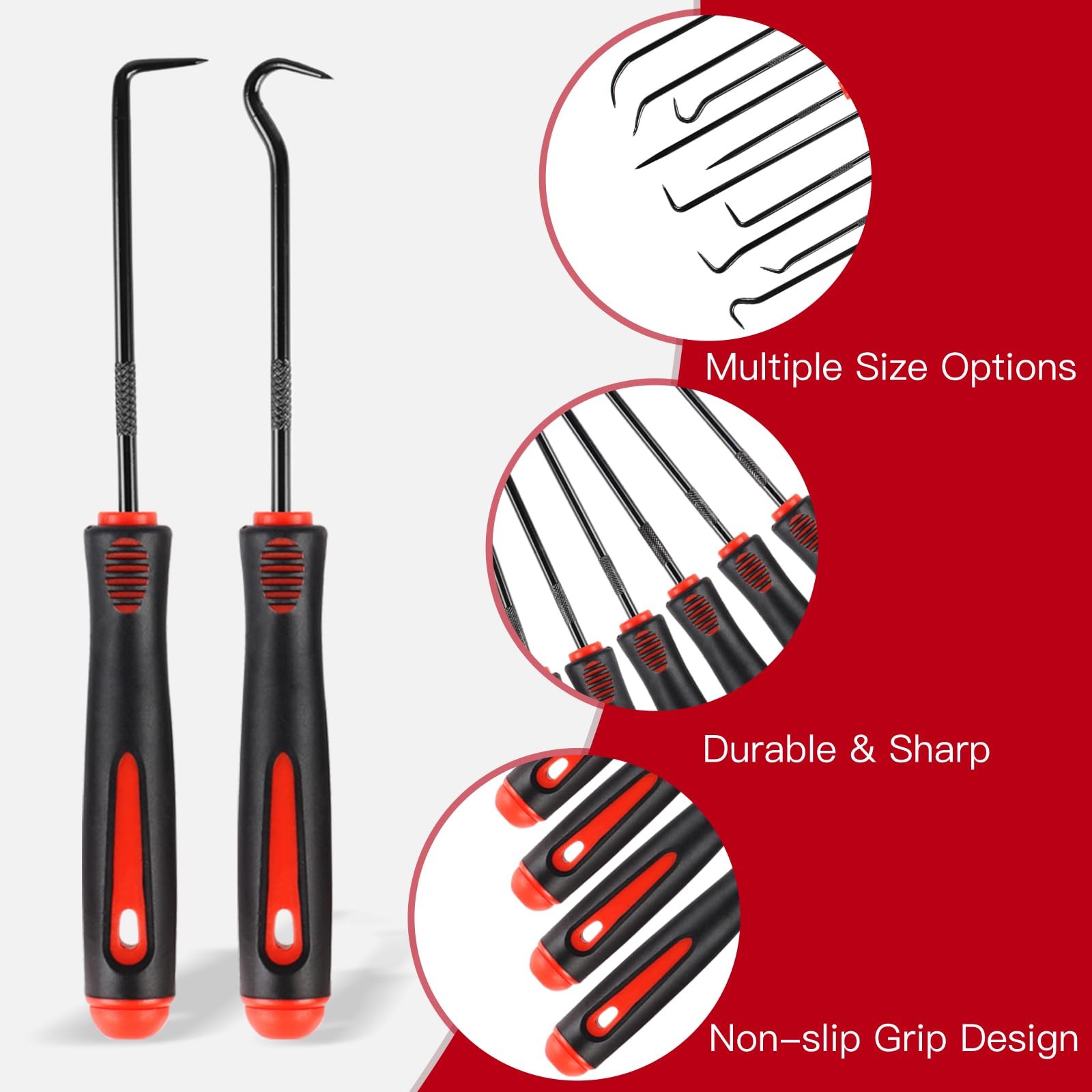 Rindion 10PCS Pick Set Mechanic, Hook and Tool with Non-Slip Grip,…