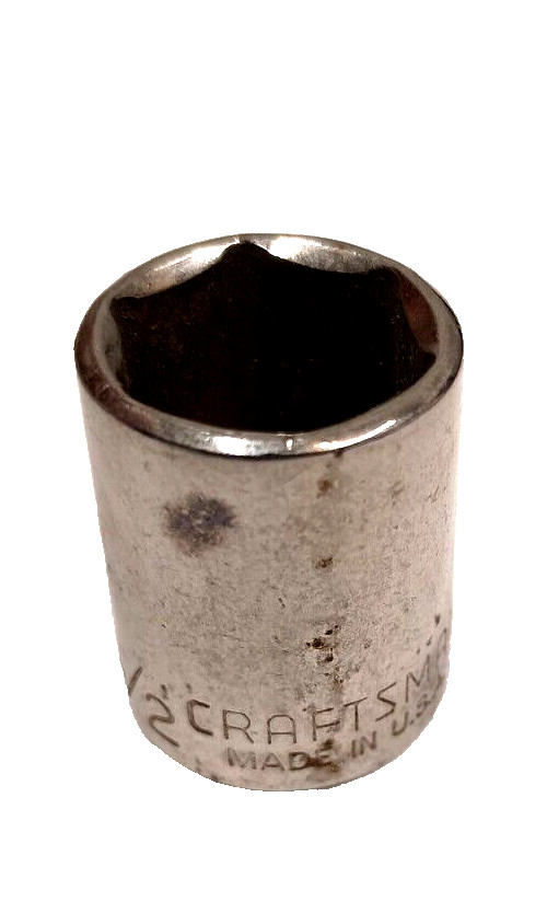 Craftsman 1/2″ 6 Point Shallow Chrome Socket 1/4″ Drive 43499 USA