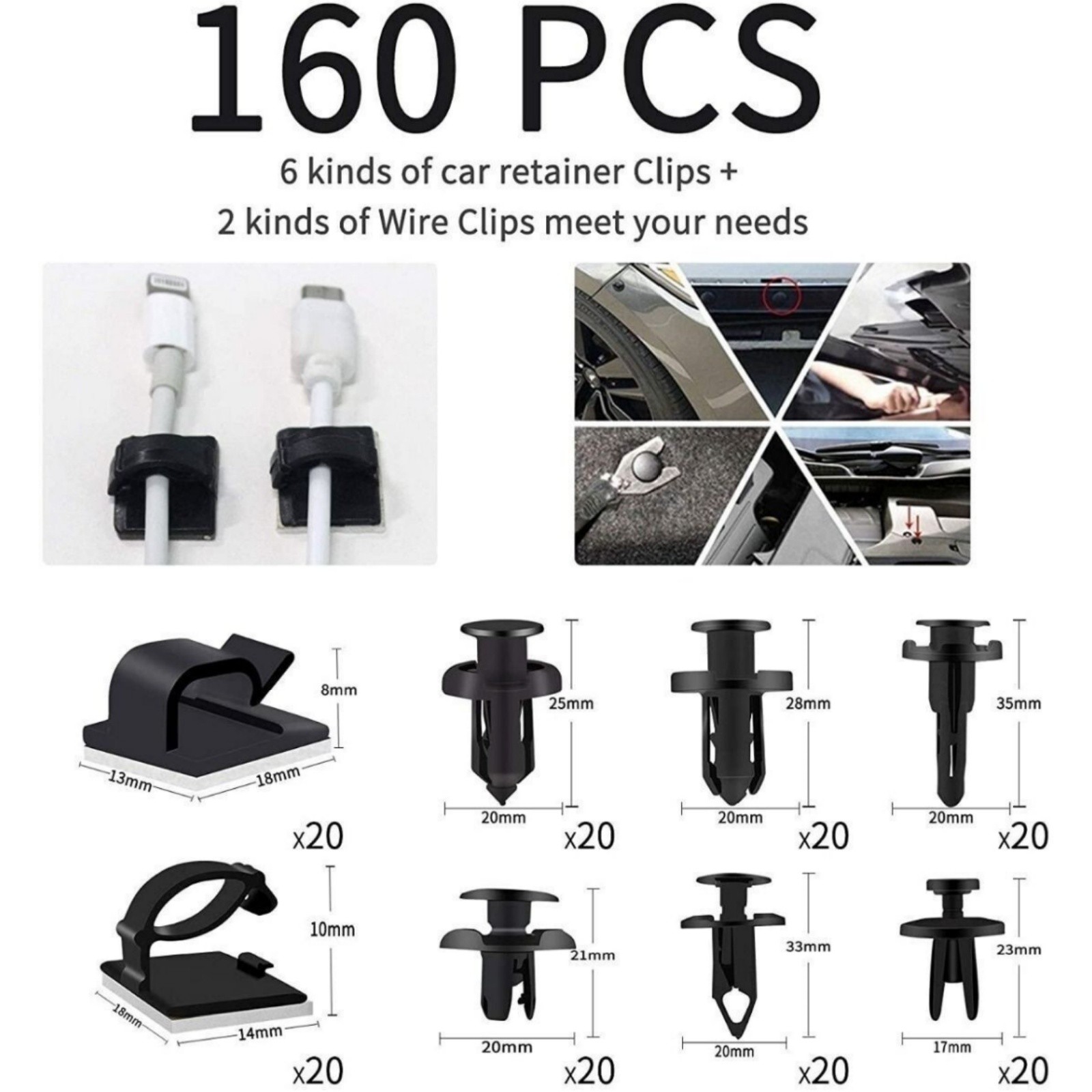 200pcs Car Door Trim Removal Tool Pry Panel Dash Radio Body Clip Installer Kit