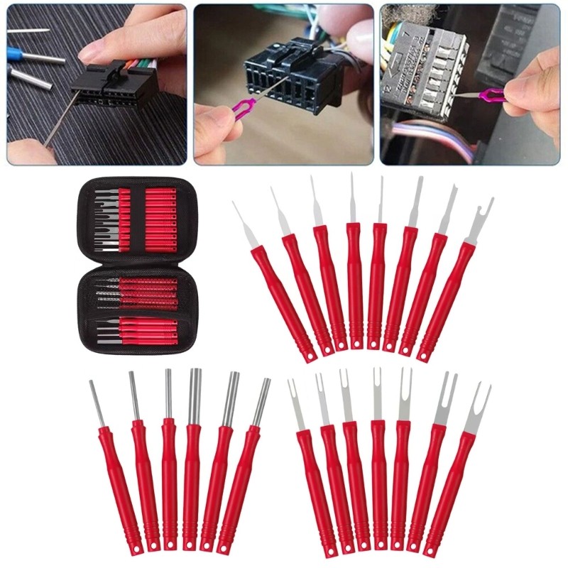21Pcs Car Terminals Pin Removal Tool Set Stainless Steel ABS Wire Connector