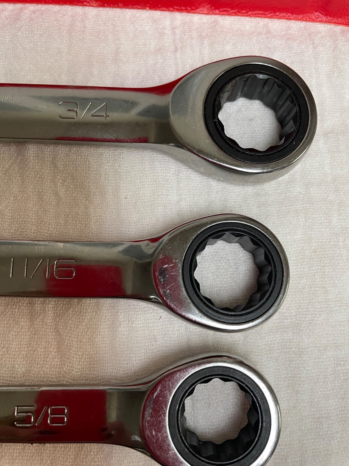 Snap on 7pc Non-Reversing Ratcheting Combo Wrench Set 3/8 – 3/4