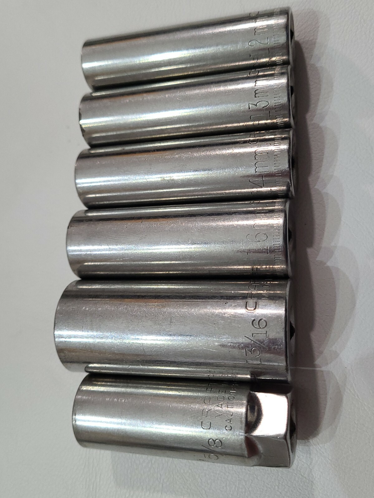 Craftsman USA 6 point G series Deep Sockets shallow Standard SAE 3/8 & 1/4 drive