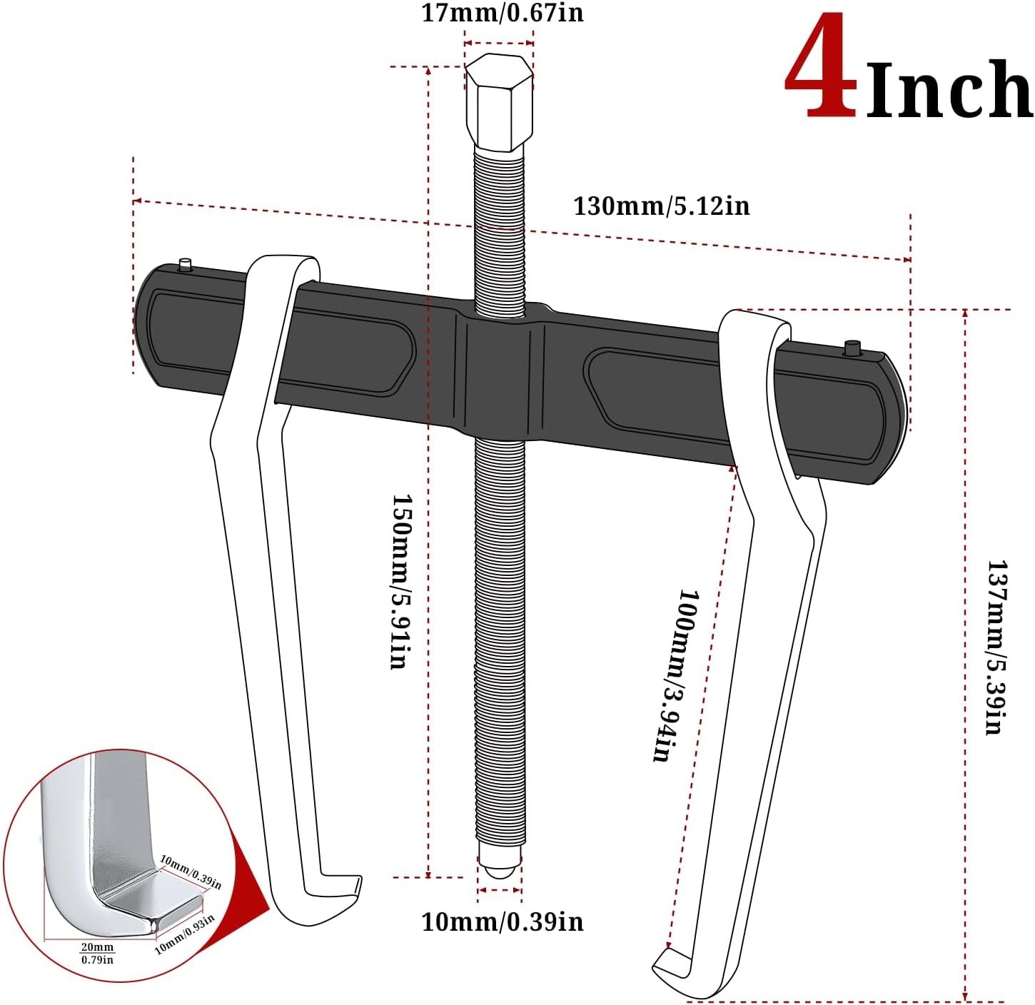 Versatile Gear Puller with Quick Adjustment for Automotive and Machinery Use