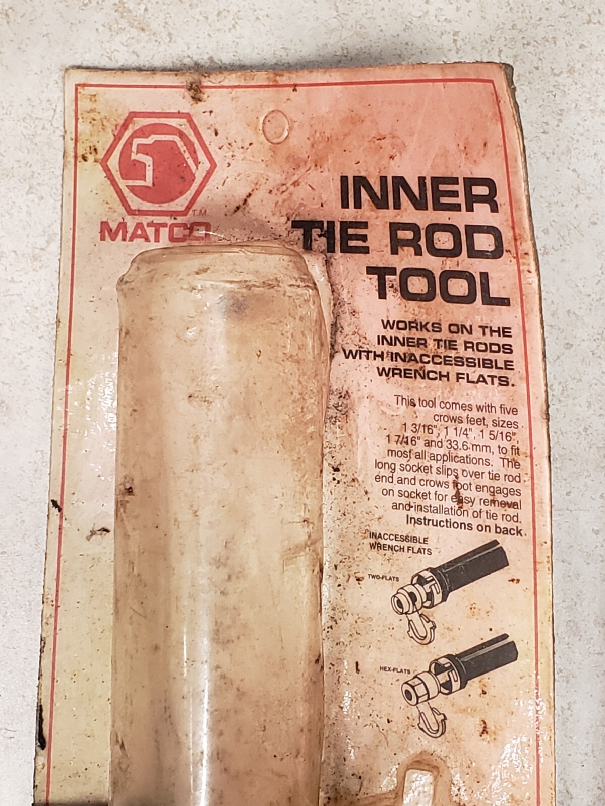 Matco Tools Inner Tie Rod Tool TRT46A w/5 Crows Feet 33.6mm, 1 1/4″, 1 5/16″ +