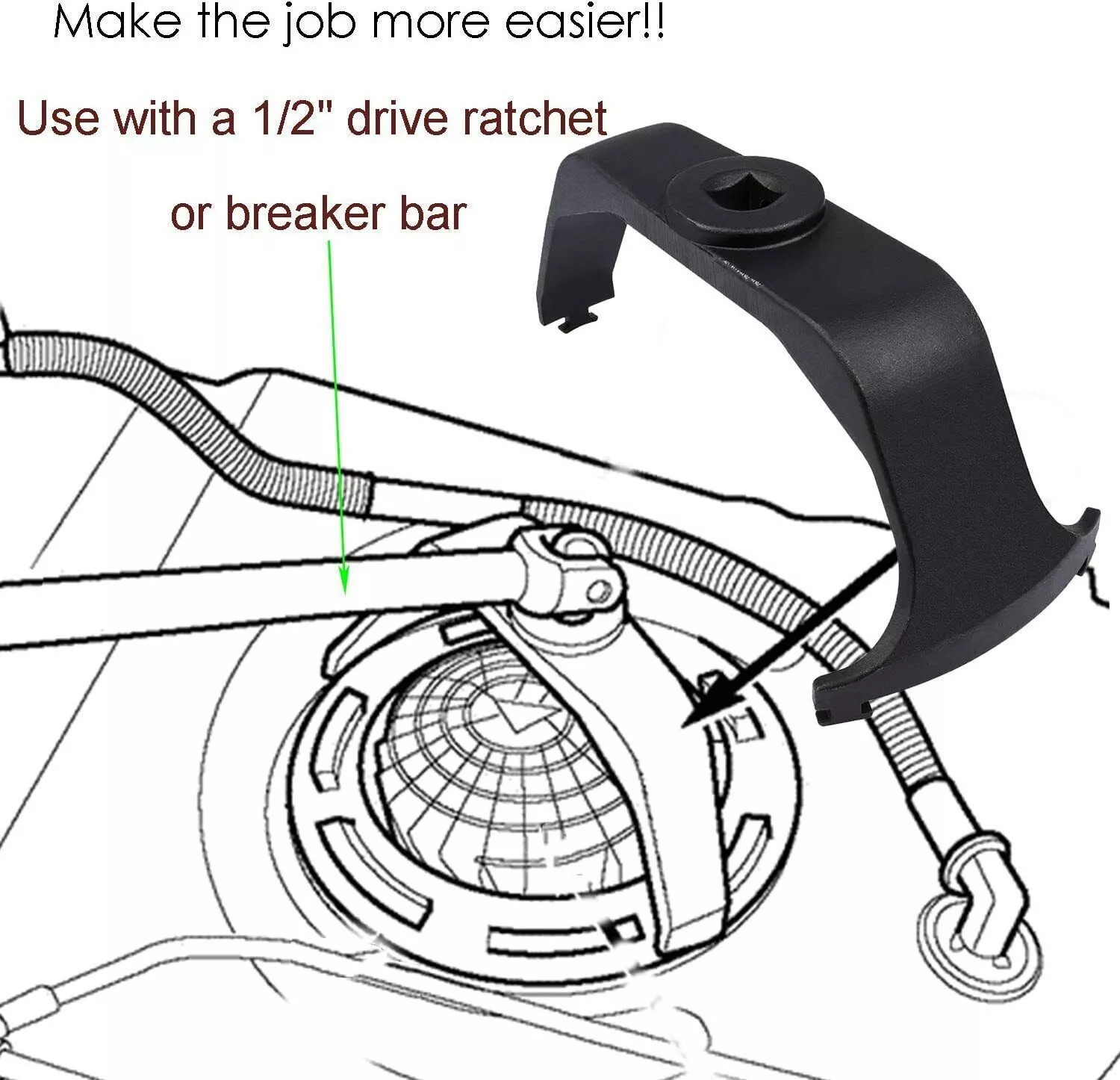 6599 Fuel Tank Lock Ring Wrench Tool Pump Removal Installer for Chrsyler Ford GM