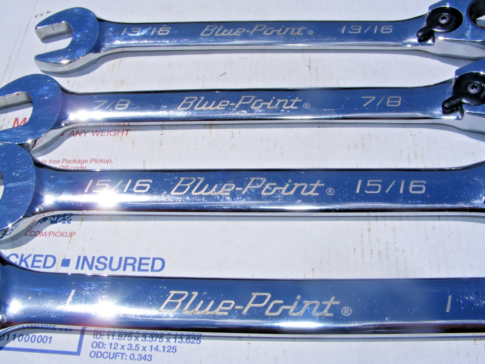 blue point ratcheting wrench set sae