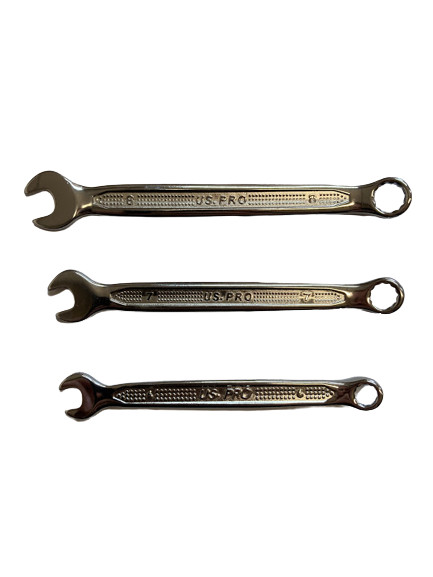 US PRO 15PC Metric Combination Spanner Set 6-22MM Chrome Polished Ring Wrench