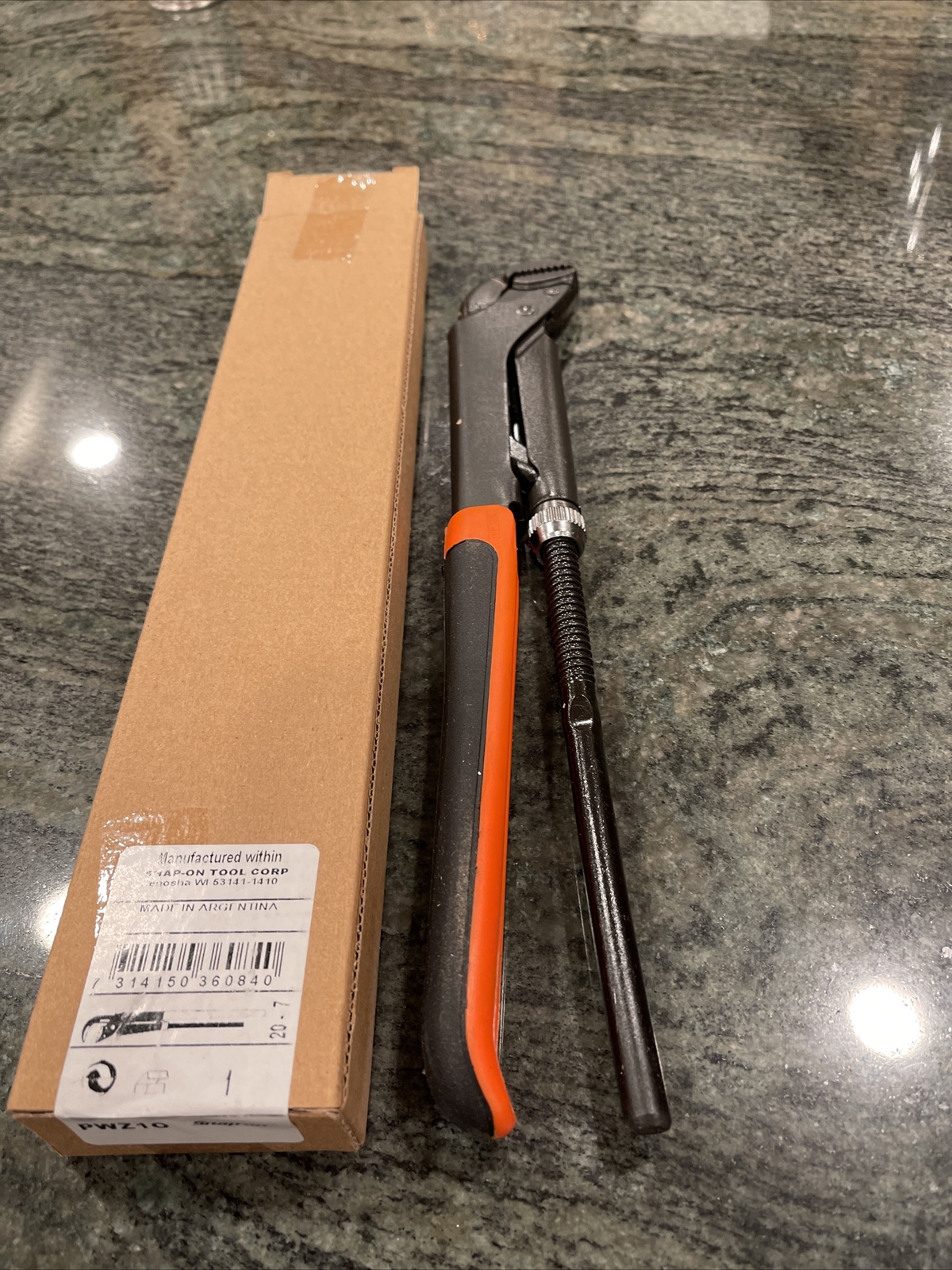 Snap On pwz1o 12-5/8” plier wrench in orange