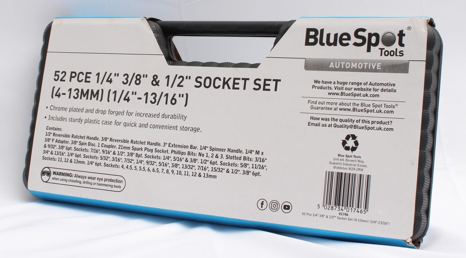 BlueSpot Automotive 52 PCE Socket Set with Case – 1/4″, 1/2″ & 3/8″ (U)