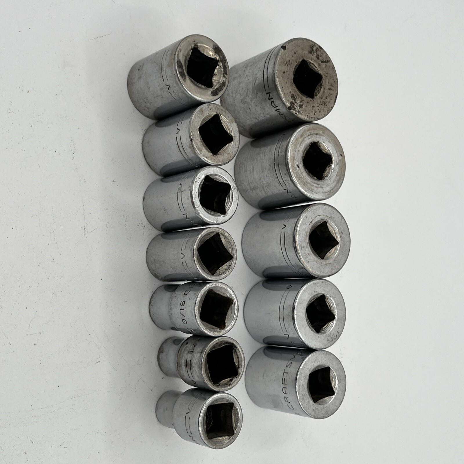 Craftsman 12 Socket Set 1/2″ Drive 12-Point =V= Series USA Made 7/16 to 1 1/8”
