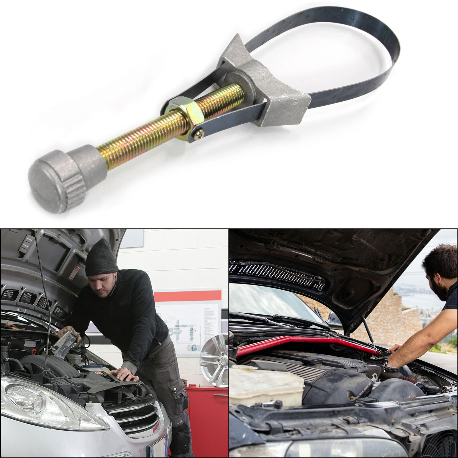 Oil Filter Removal Tool Strap Wrench Diameter Adjustable 60mm To 120mm Car Auto