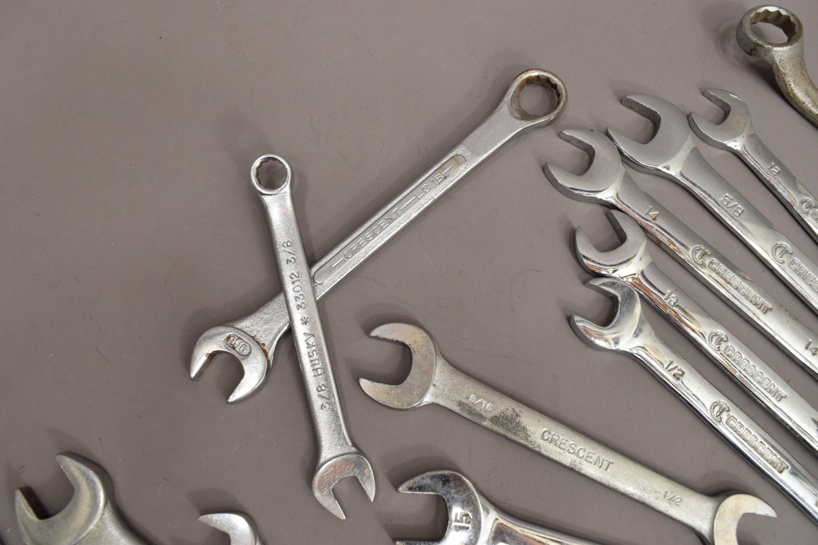 21 piece Mixed Wrench Lot Husky Crescent Stanley SAE Metric Ratcheting USA 5110