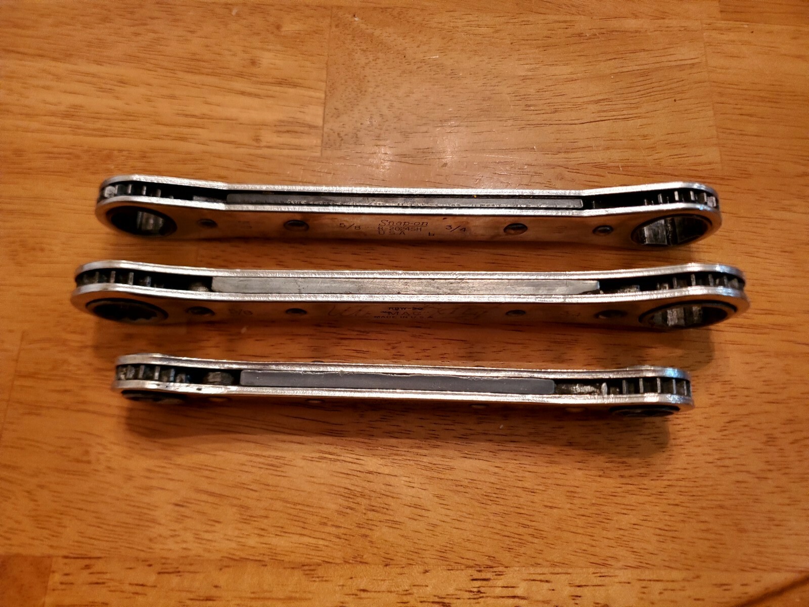 Mac Snap On 1/2-9/16 5/8-3/4 6&12PT Ratchet Wrenchs Lot Of 3