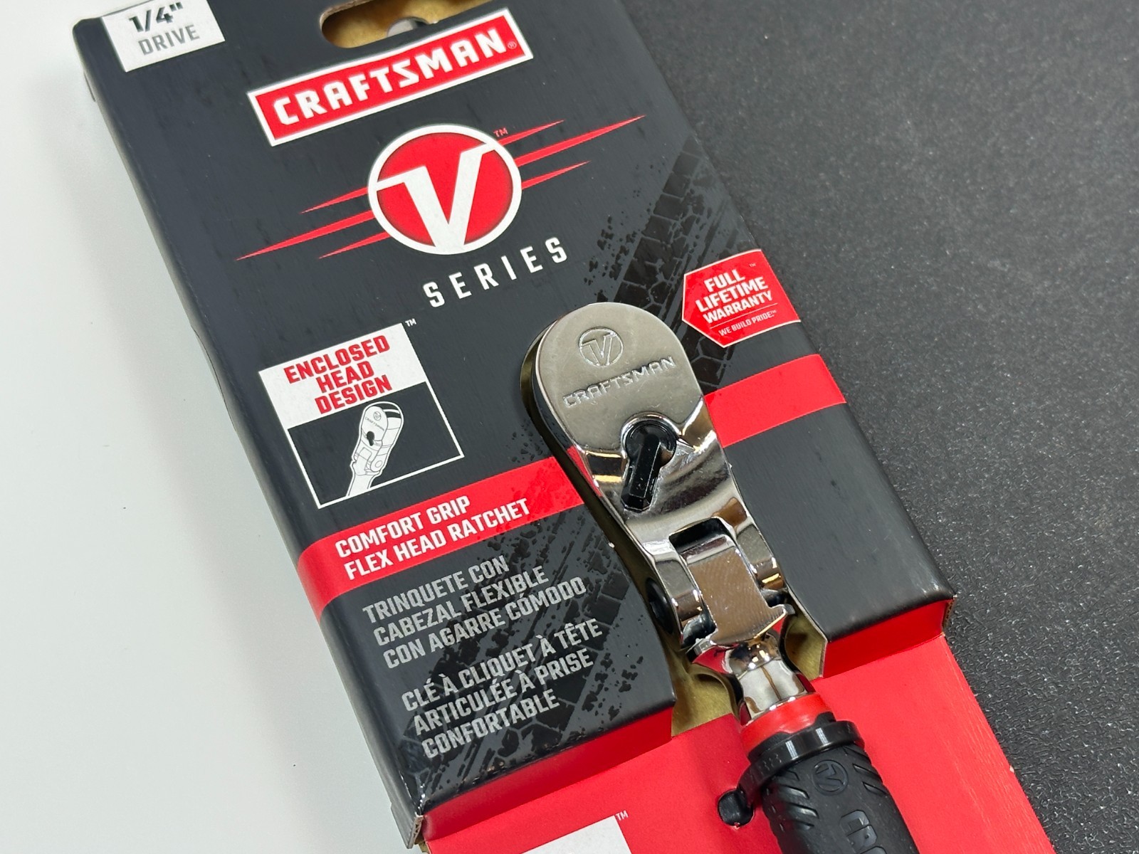 NEW Craftsman V-SERIES Ratchet 1/4 Drive, 80-Tooth, Flexible Head Comfort Grip