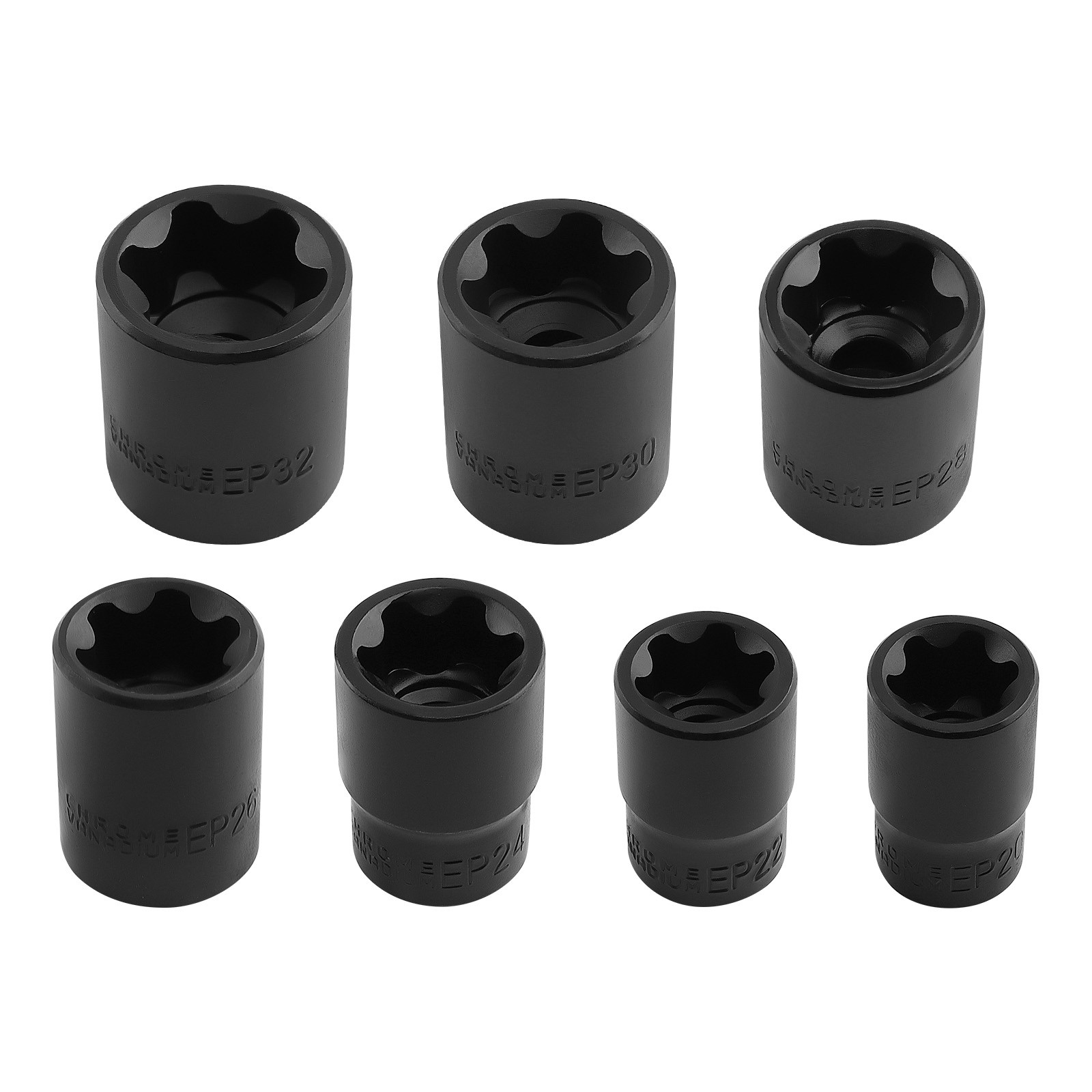 19 PC External Plus Socket Set 6 Point EP Socket EP4, EP5, EP6, EP7, EP8, EP10