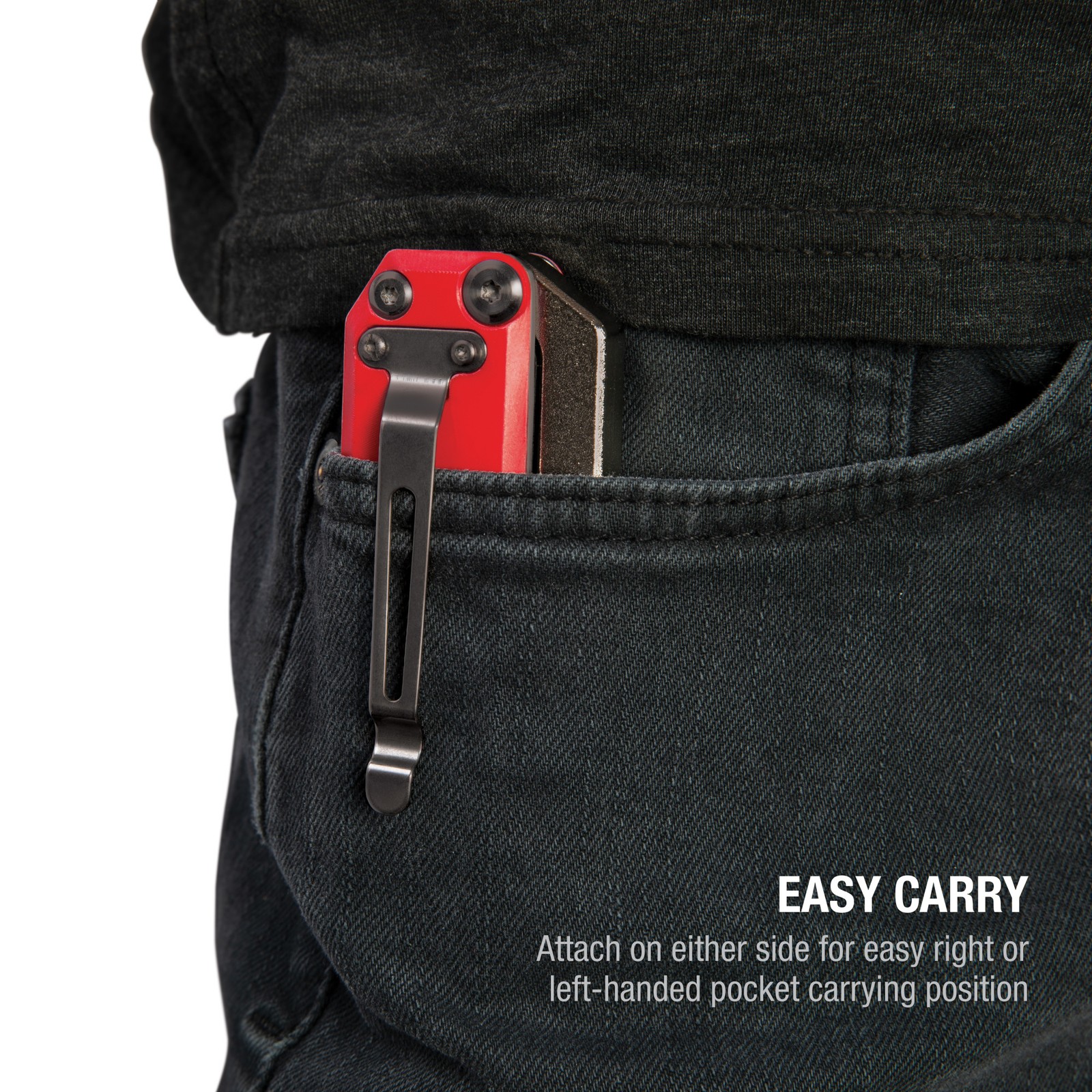 Steelman Folding Pocket Magnetic EDC Screwdriver with 8pc Bit Set, Red 60713