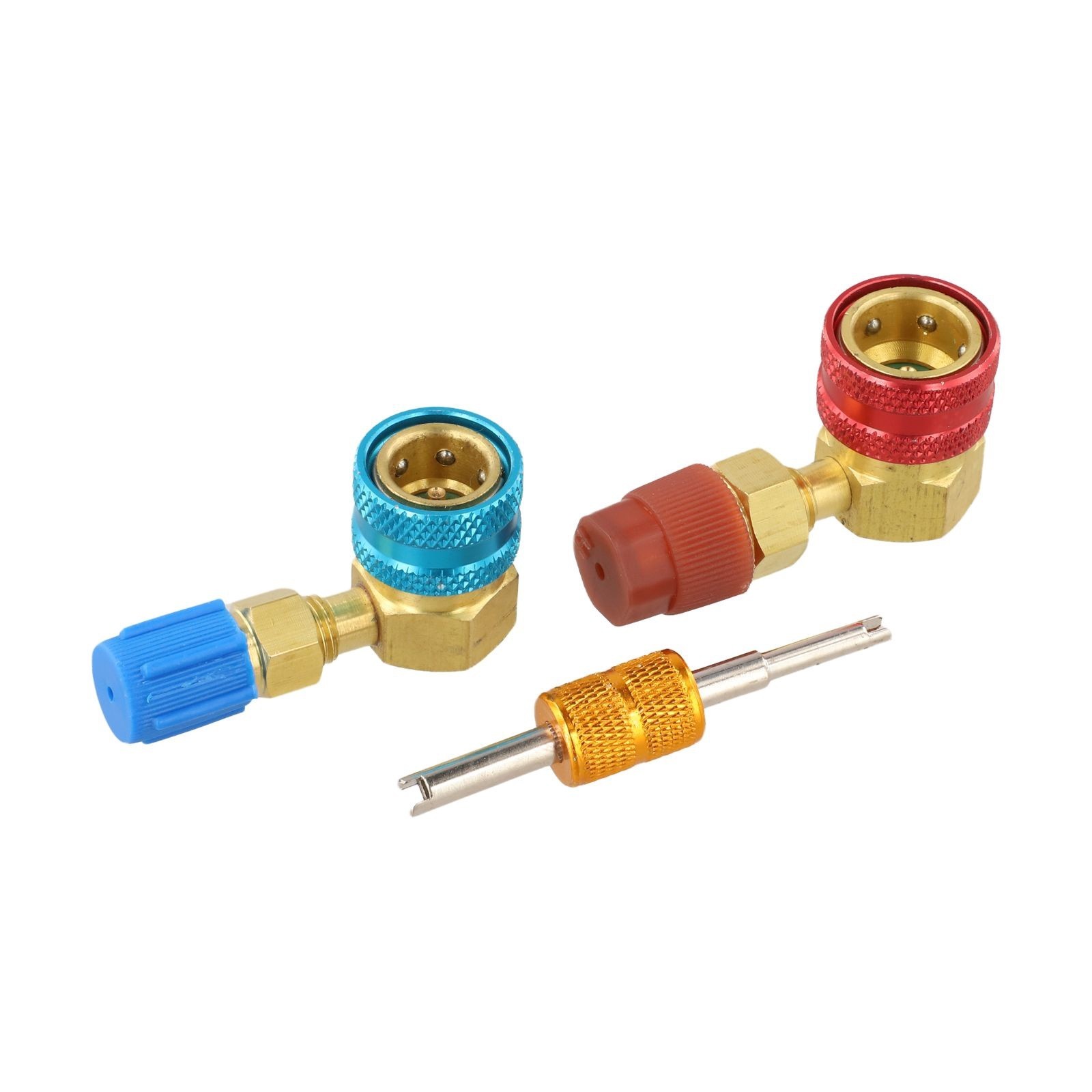90 Degree Side Quick Coupler Adapter Kit Brass for R1234YF to For R134A Systems