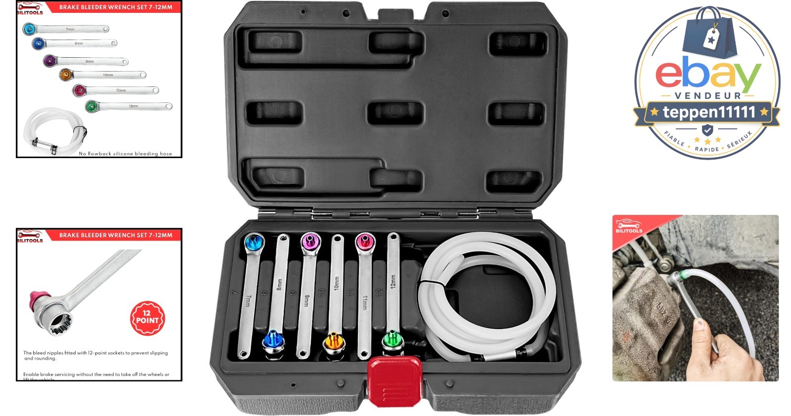 Brake Bleeder Wrench Set 7 8 9 10 11 12 MM Hydraulic Tool