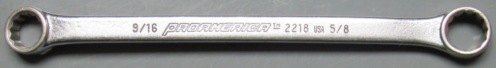 PROAMERICA, 9/16″ x 5/8″ SAE, 12 POINT, DOUBLE BOX END WRENCH, #2218