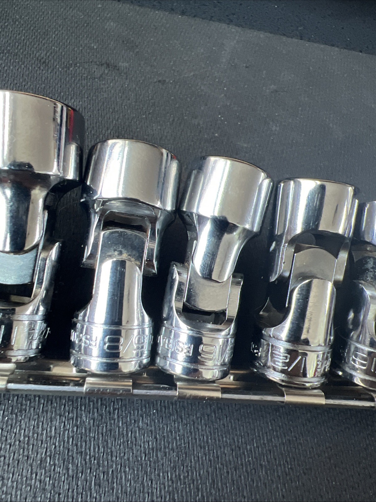 Snap On 3/8 10 Pcs Swivel Socket Set Drive 6pt Point SAE 5/16- 3/4 ⭐️206afsa +