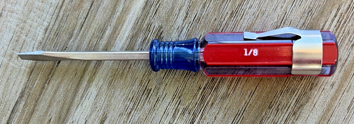 Craftsman 1/8″ Slotted Flathead Screwdriver with Clip 41421 Z AJ USA 4.5 inch