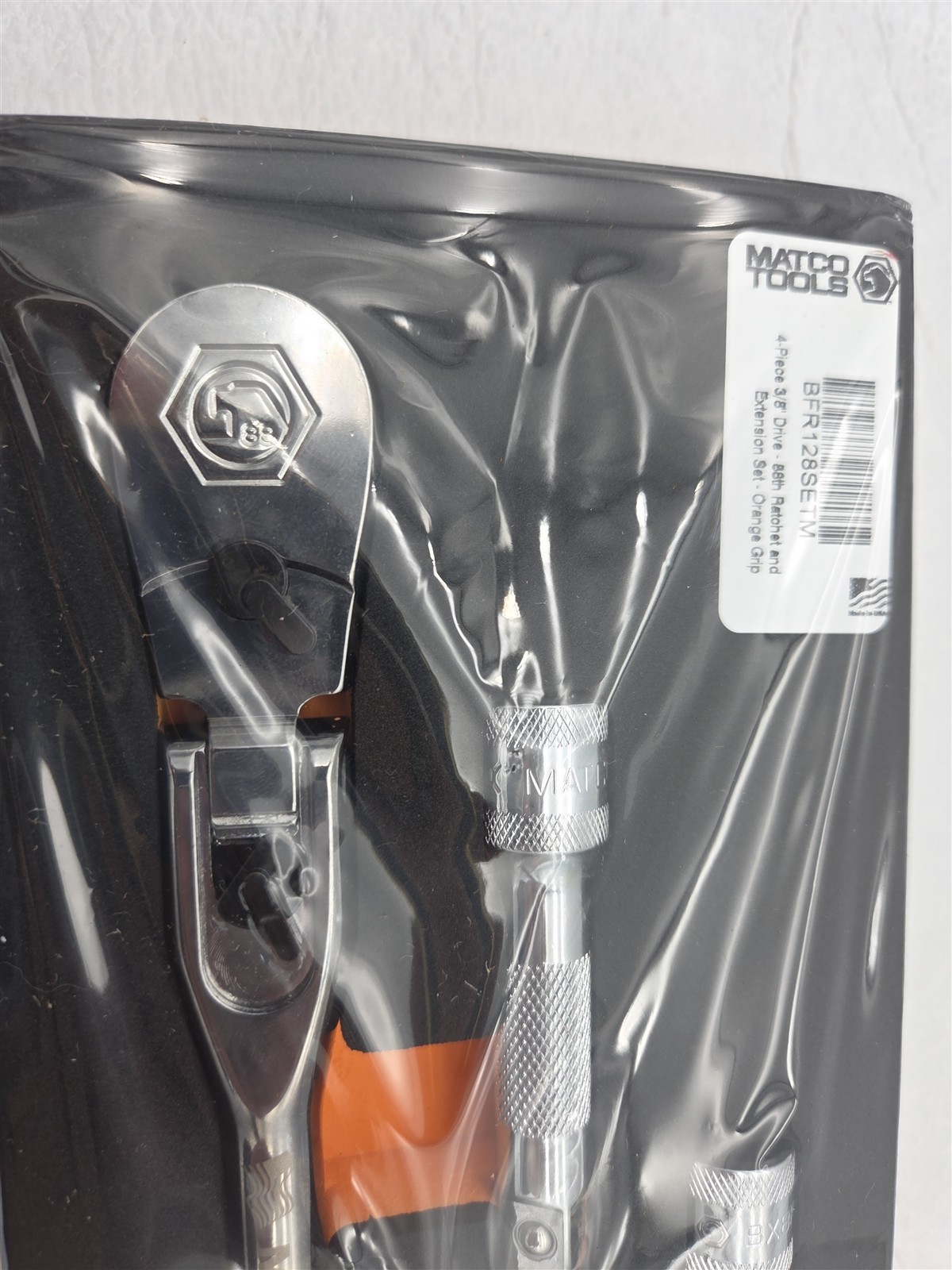 Matco Tools BFR128SETM 3/8″ Drive Locking Flex Head Ratchet Extension Set Orange