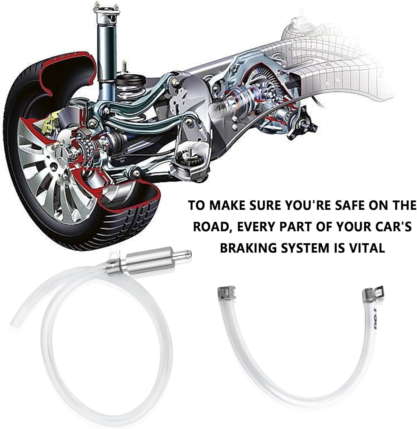 Efficient Brake Fluid Bleeder Kit – 1 Set with Hoses and Check Valve Included