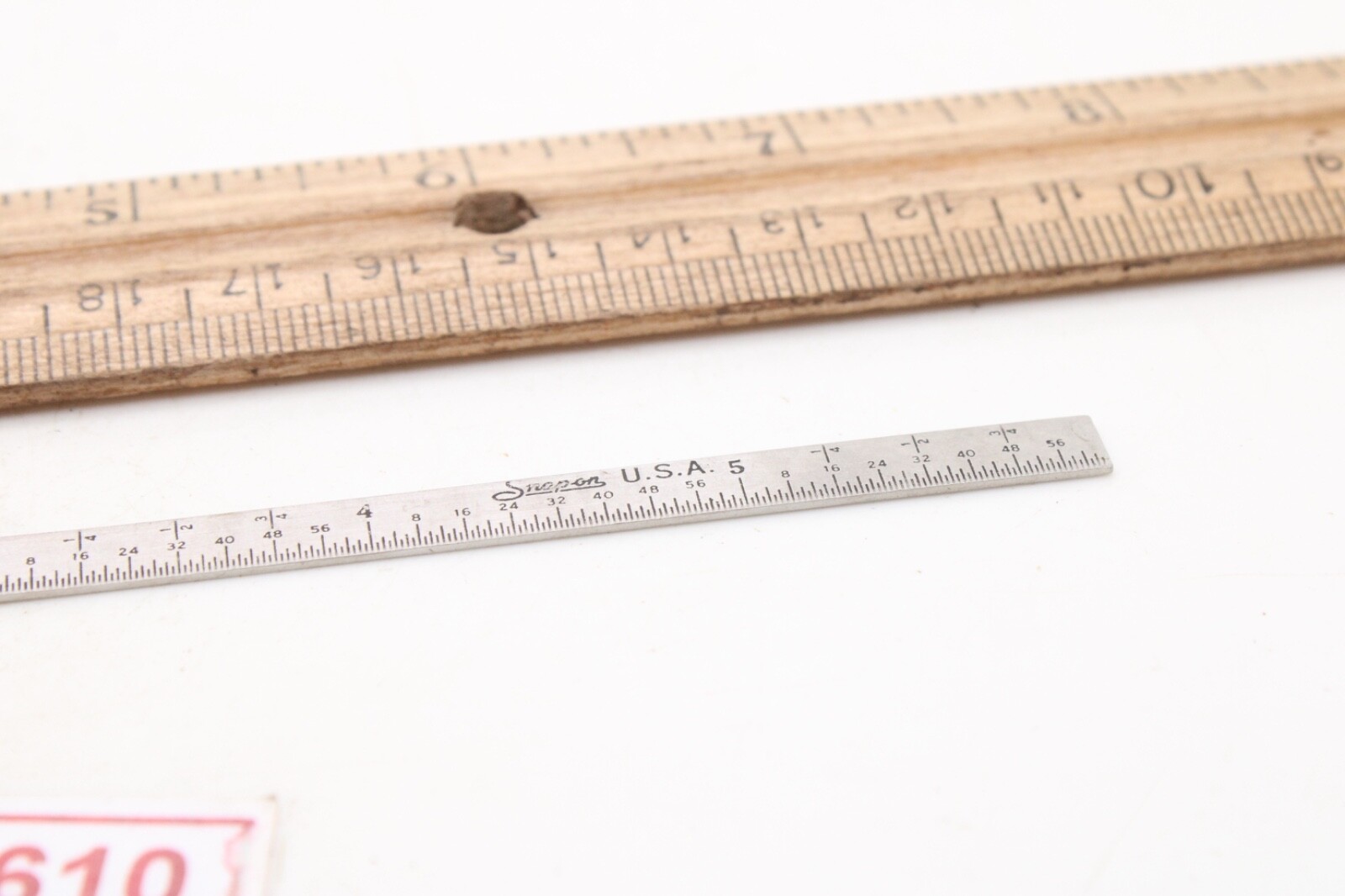 Snap-on 6″ Steel Metric Equivalents Scale Depth Gauge Pocket Size USA