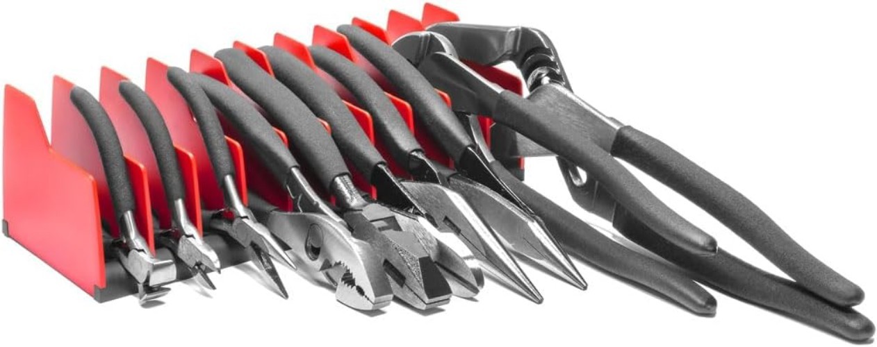 Plier Pro No-Slip Plier Organizer, Holds 10-Tools of Any Size, Rubber Base K…