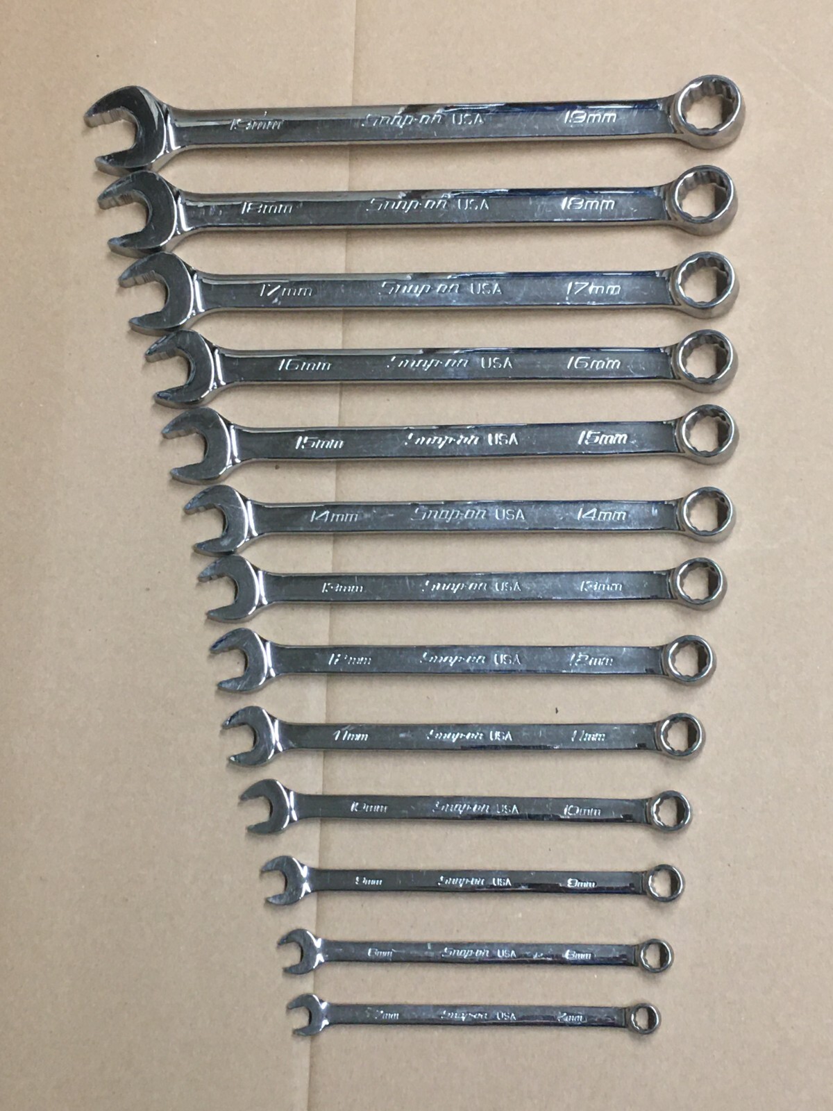 Snap On 13pc Metric Wrench Set – 7mm-19mm – Flank Drive Plus – Slightly Used