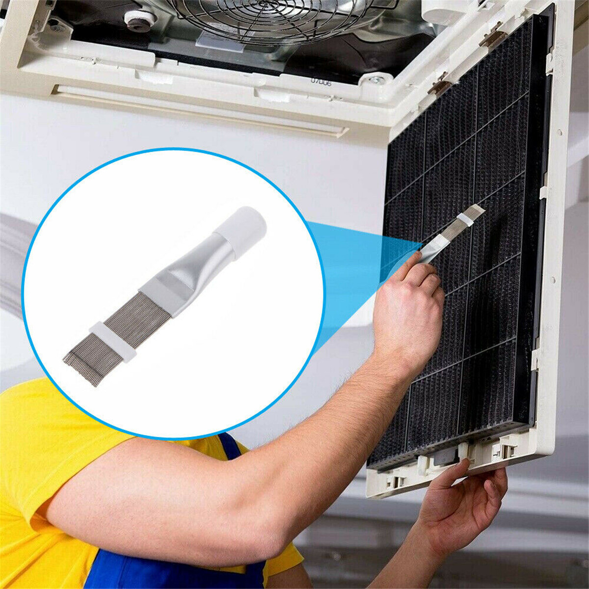 2Pcs Air Conditioner Fin Comb A/C Condenser Brush Radiator Cleaning Repair Tool