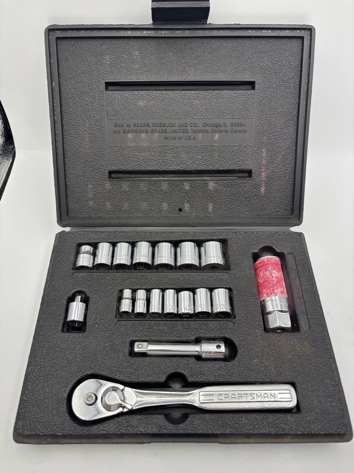 Lot Vintage Craftsman 9-33234 18pc Socket Wrench Set + 9-65293 Drive Metric Set